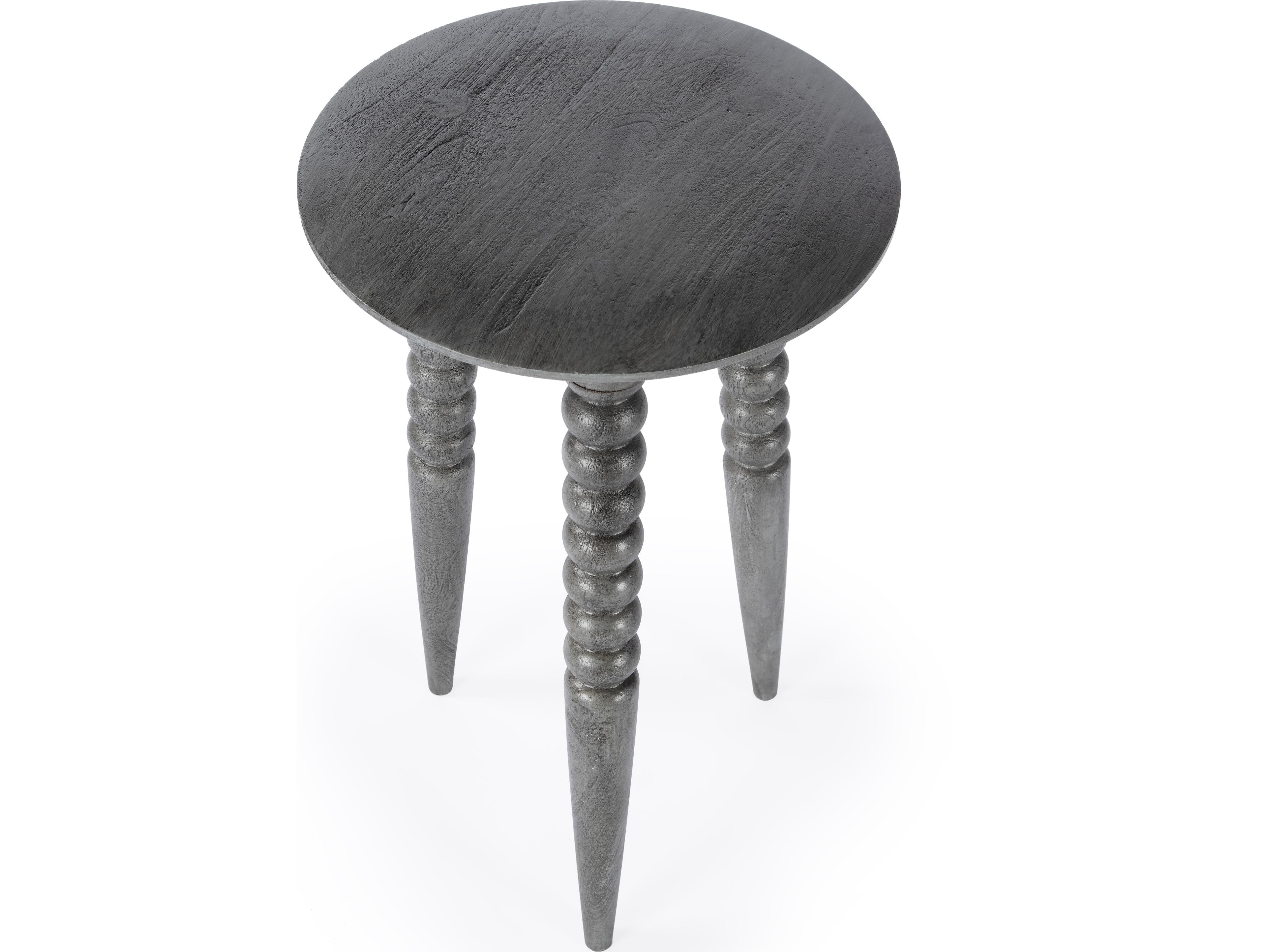 Butler Fluornoy Round Wood Gray End Table