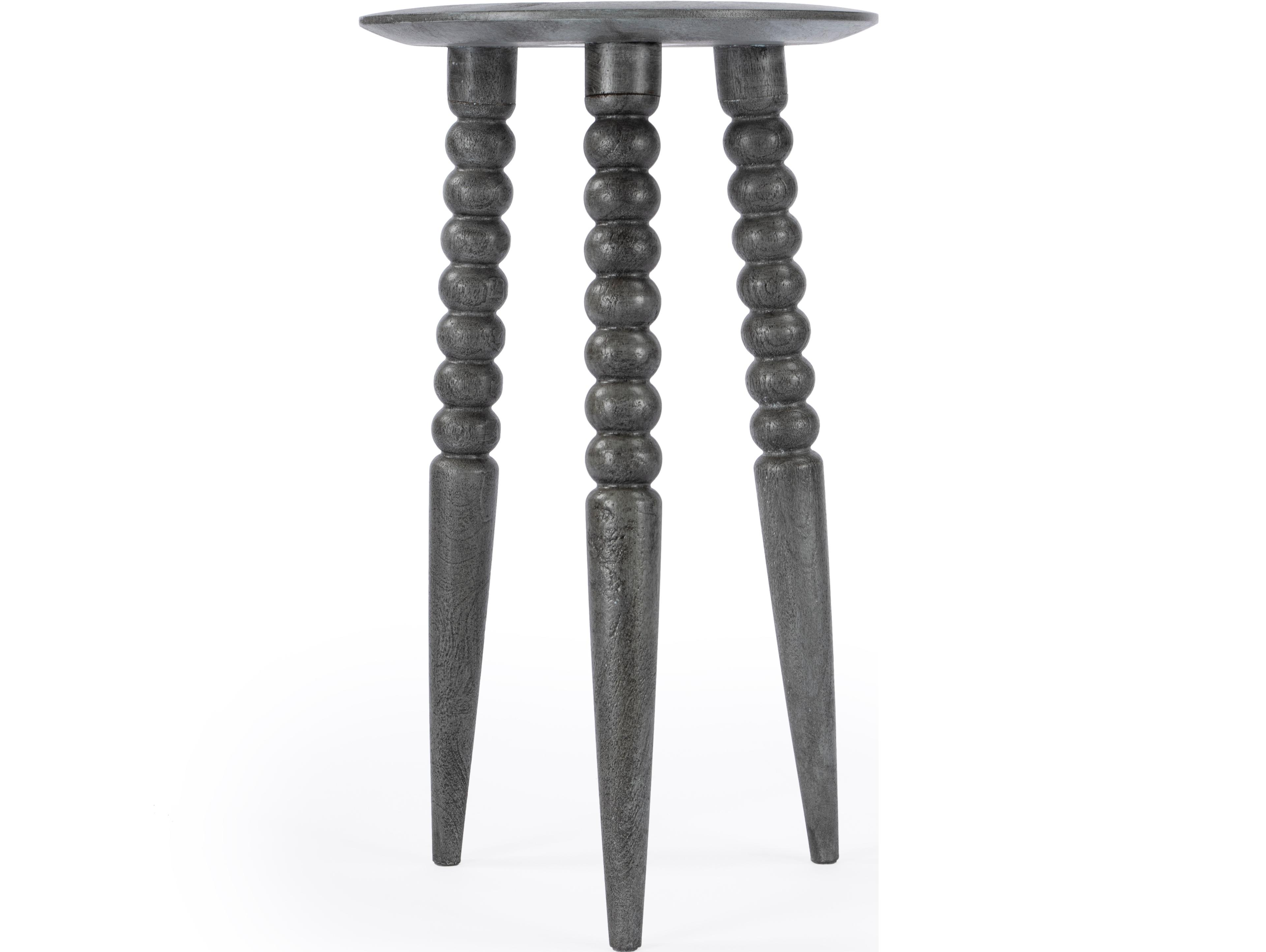 Butler Fluornoy Round Wood Gray End Table