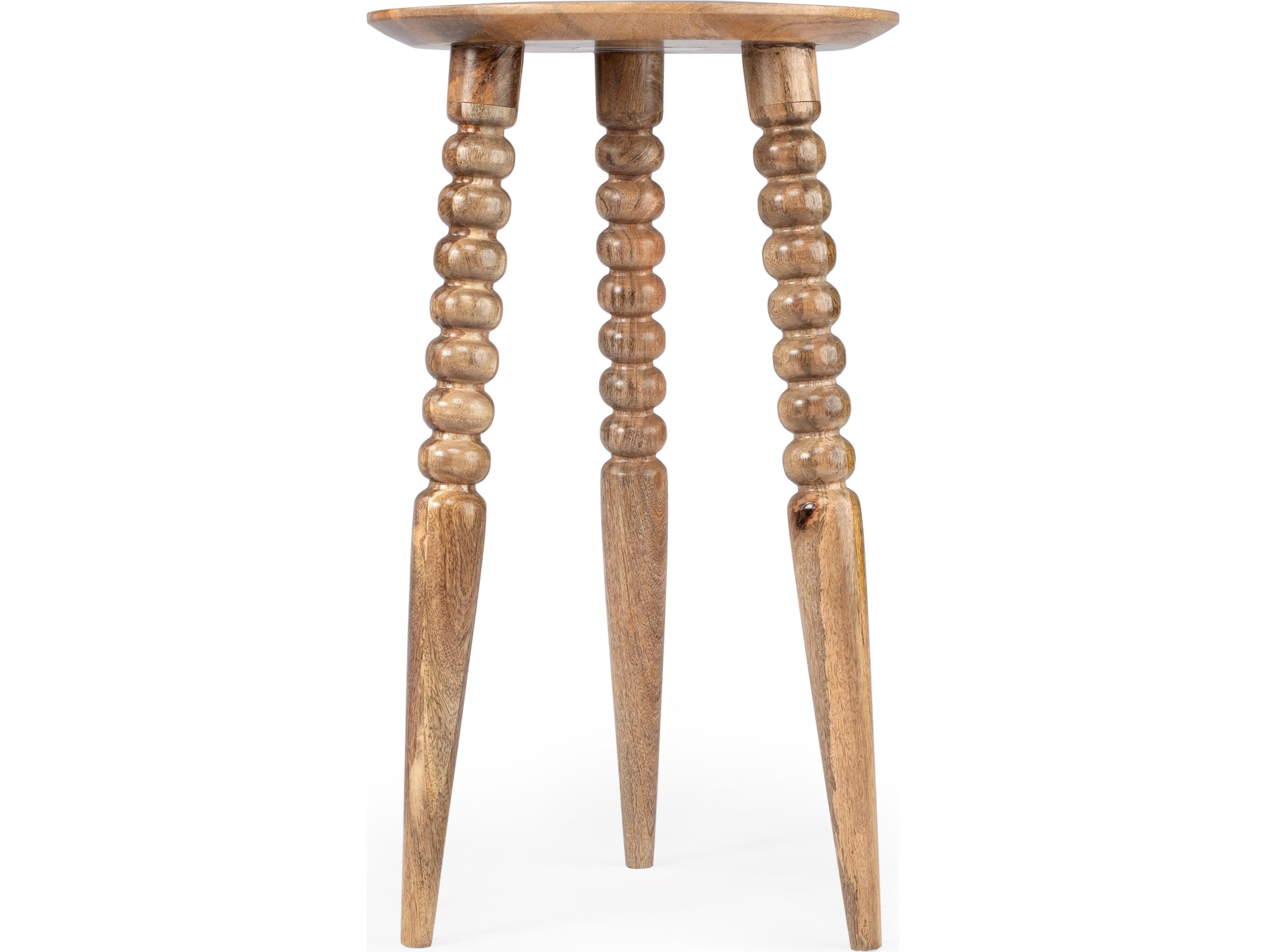 Butler Fluornoy Round Wood Natural Mango End Table