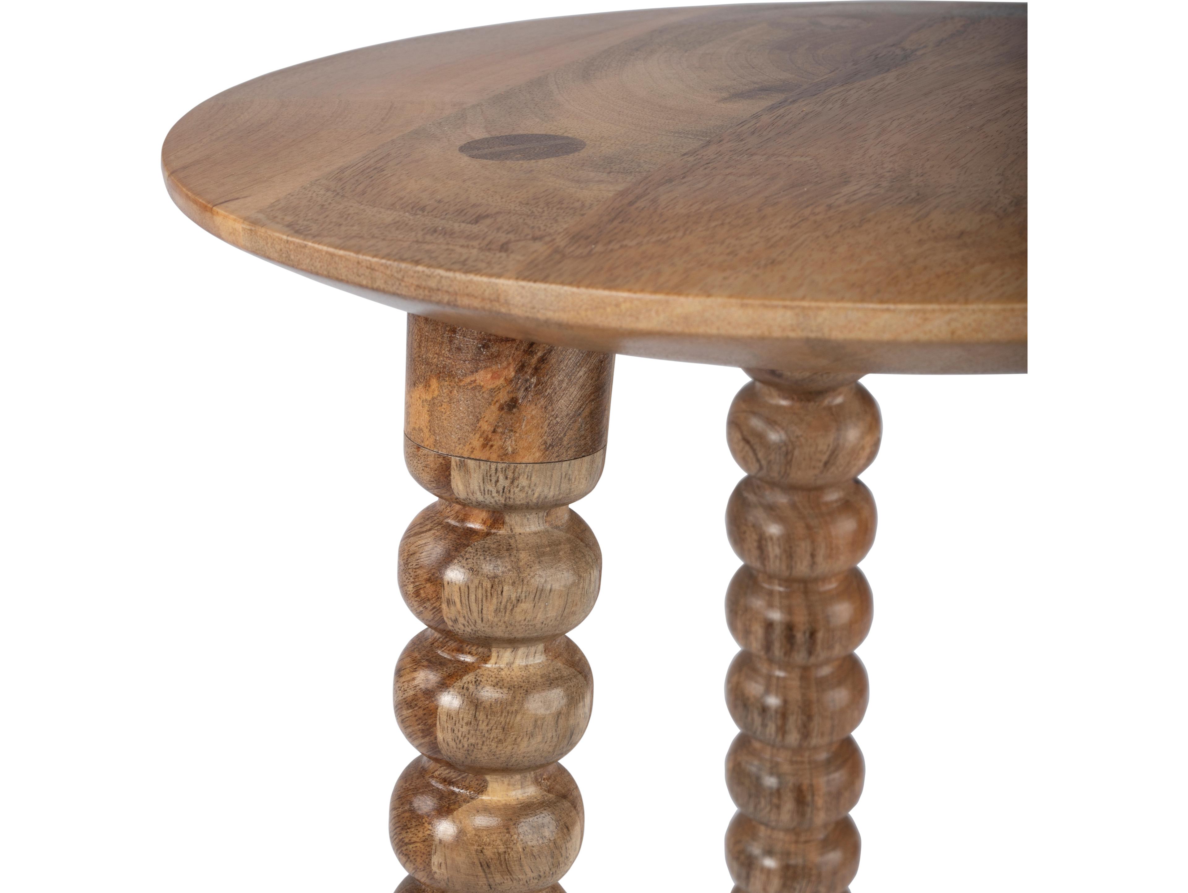Butler Fluornoy Round Wood Natural Mango End Table