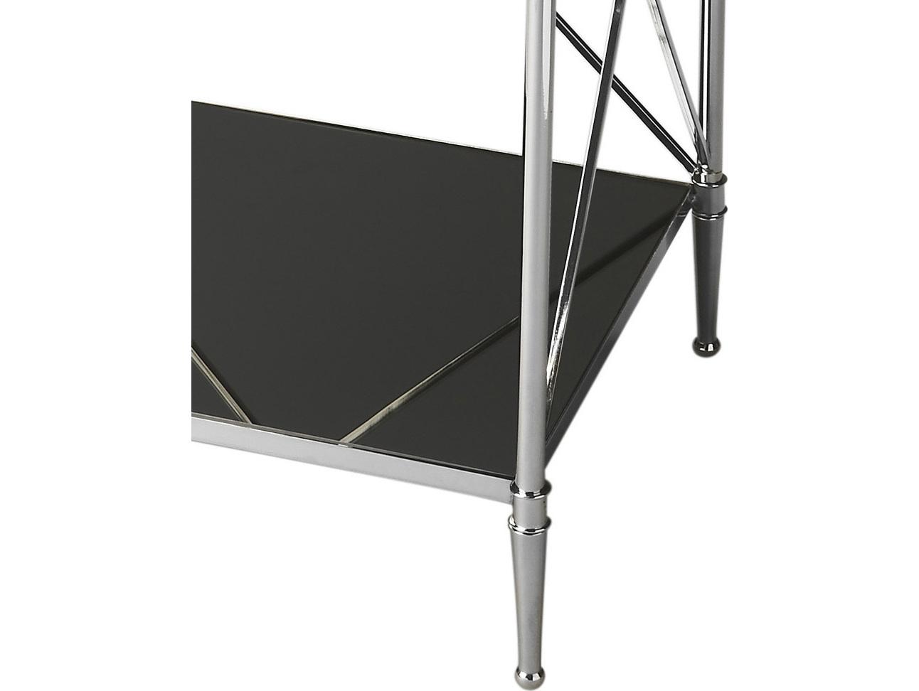 Butler Deidre Rectangular Glass Nickel End Table