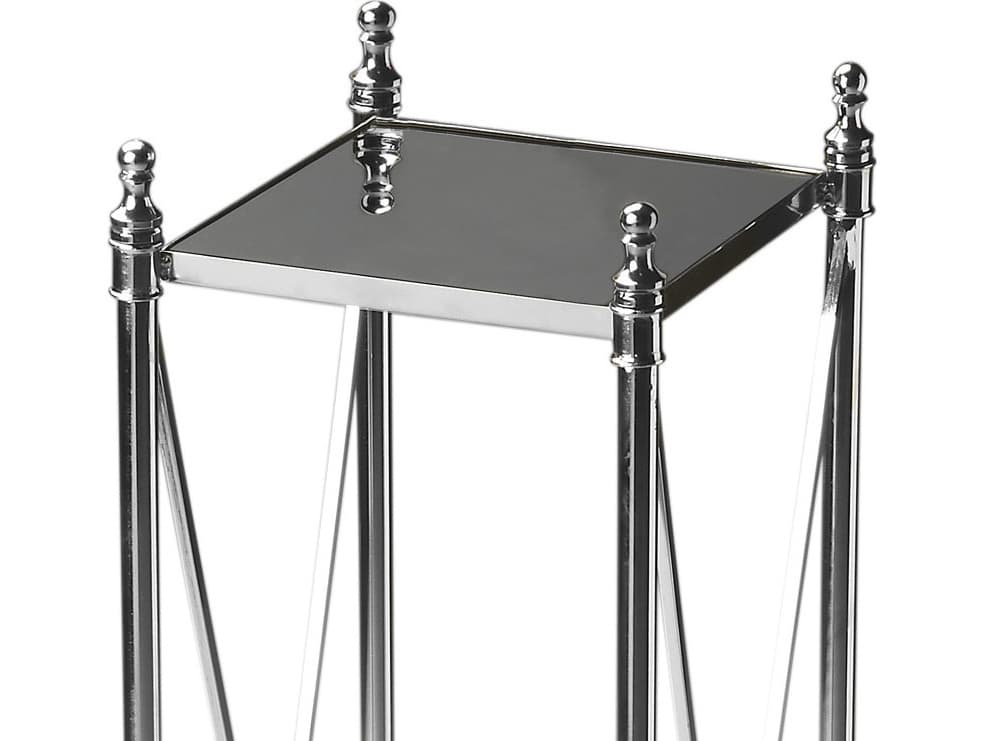 Butler Deidre Square Glass Nickel End Table