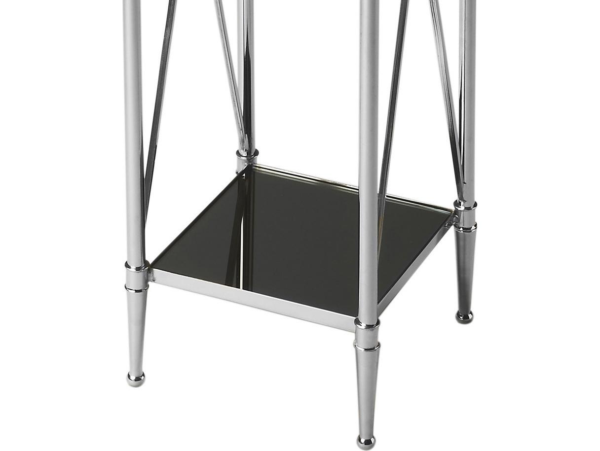 Butler Deidre Square Glass Nickel End Table