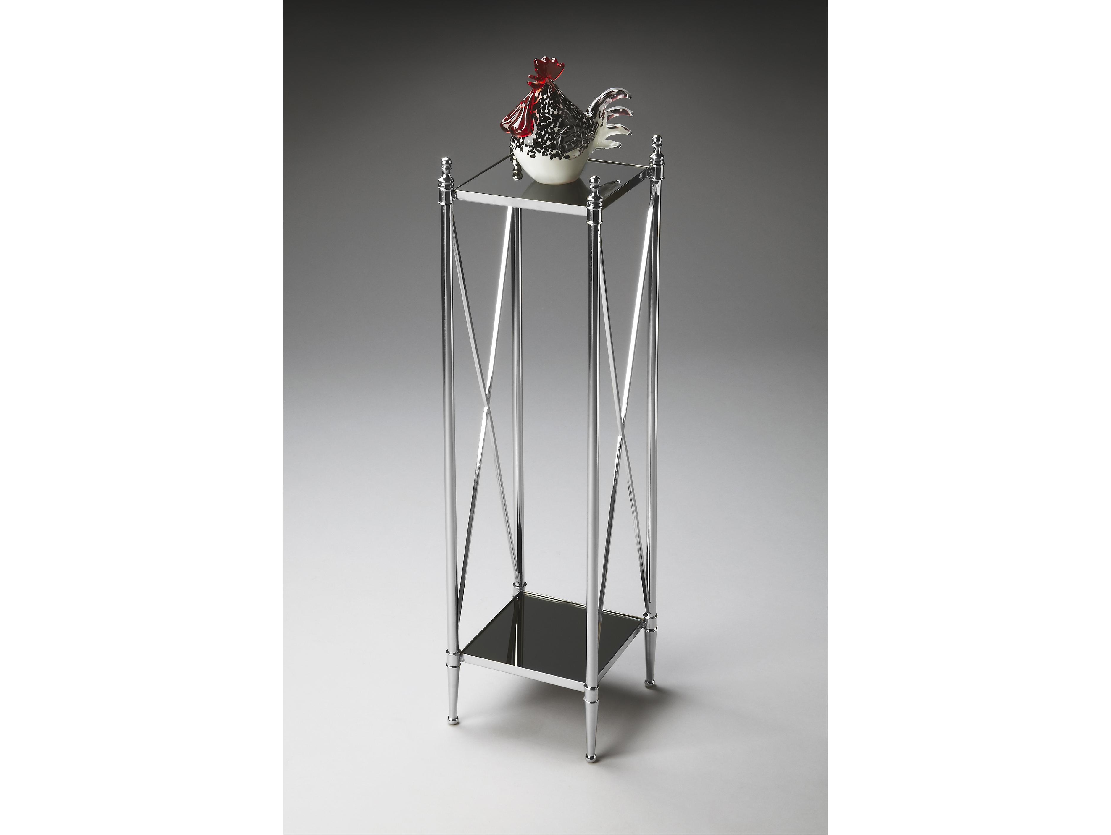 Butler Deidre Square Glass Nickel End Table