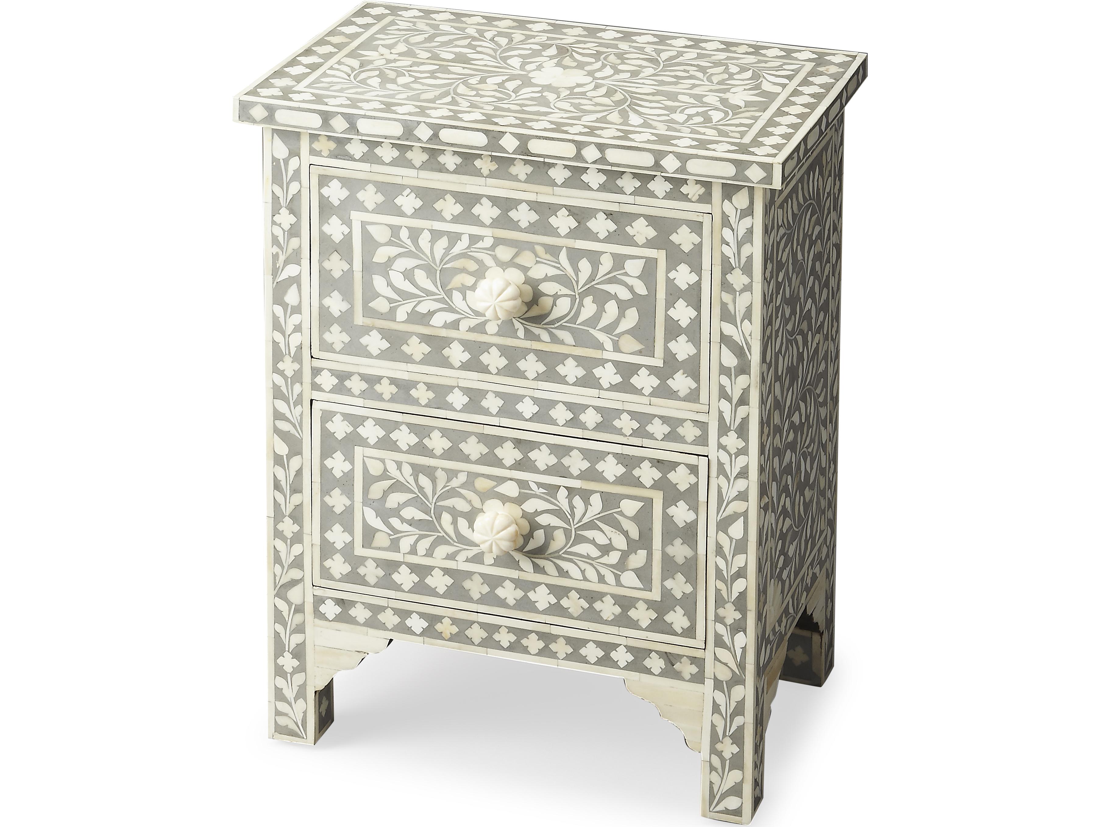 Butler Vivienne Gray Bone Inlay Mango Wood Accent Chest