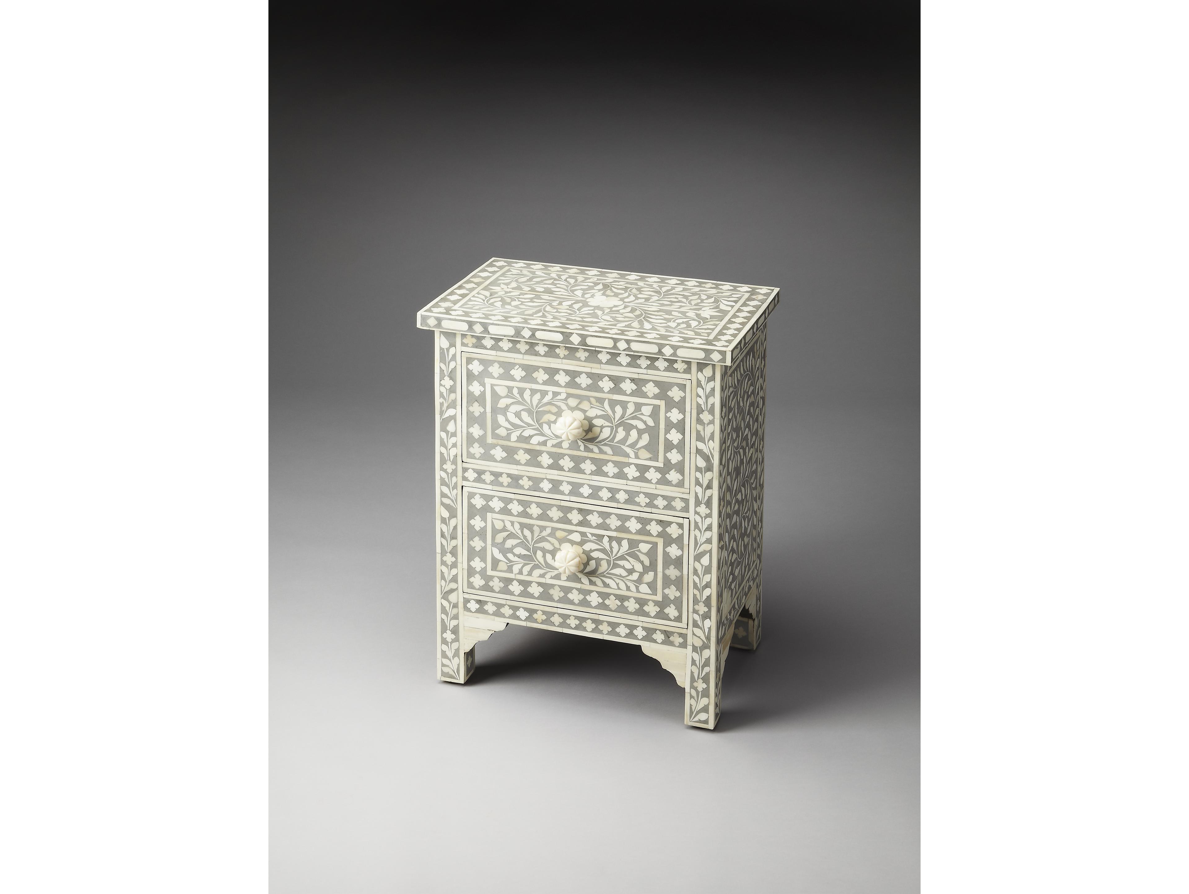 Butler Vivienne Gray Bone Inlay Mango Wood Accent Chest