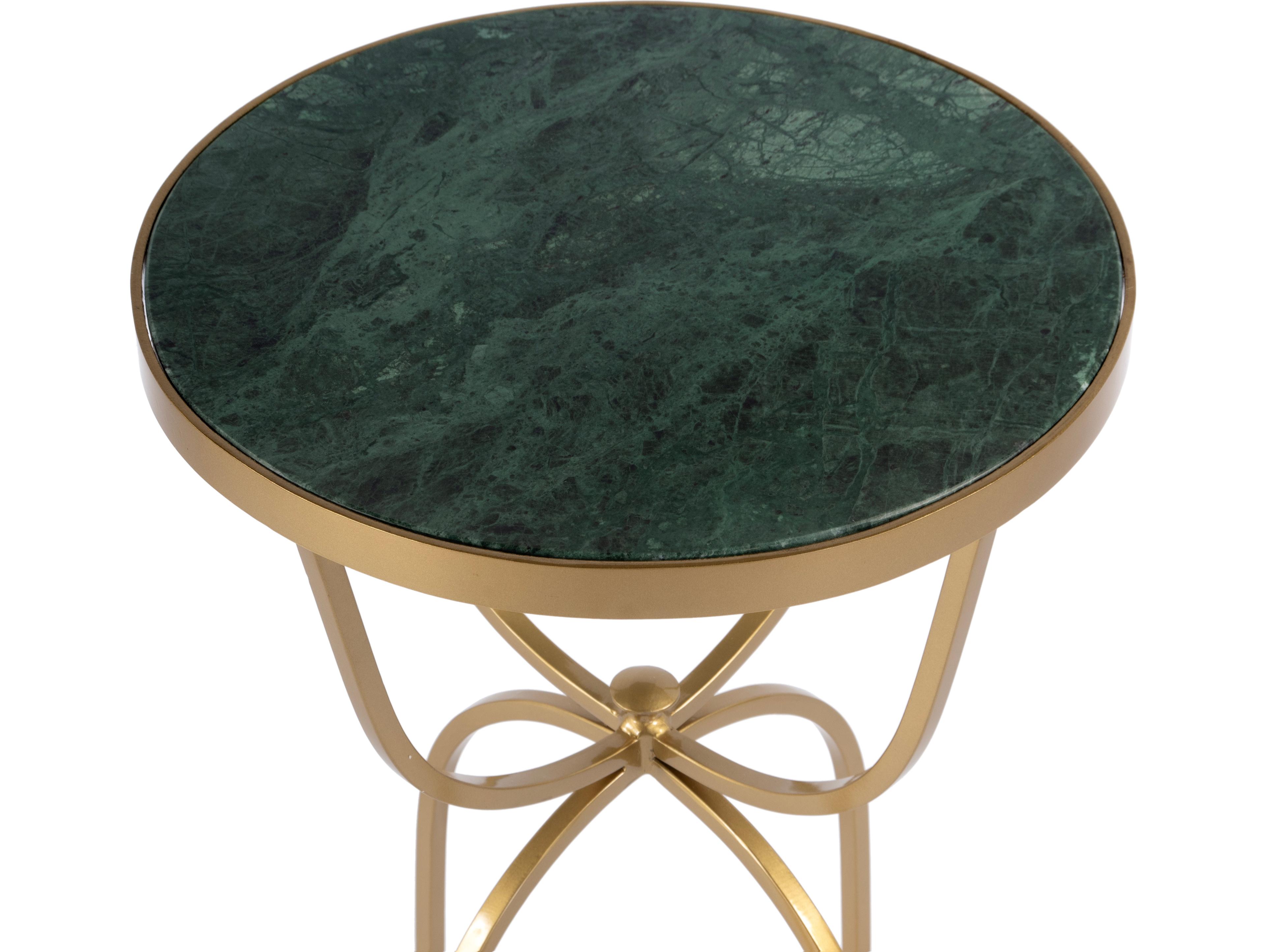 Butler Hager Round Green Marble End Table