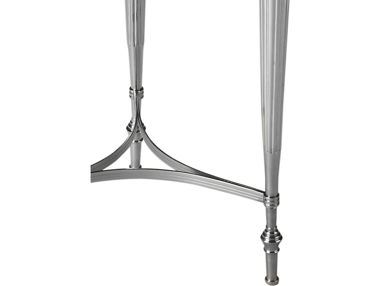 Butler Ciara Round Mirror Nickel End Table