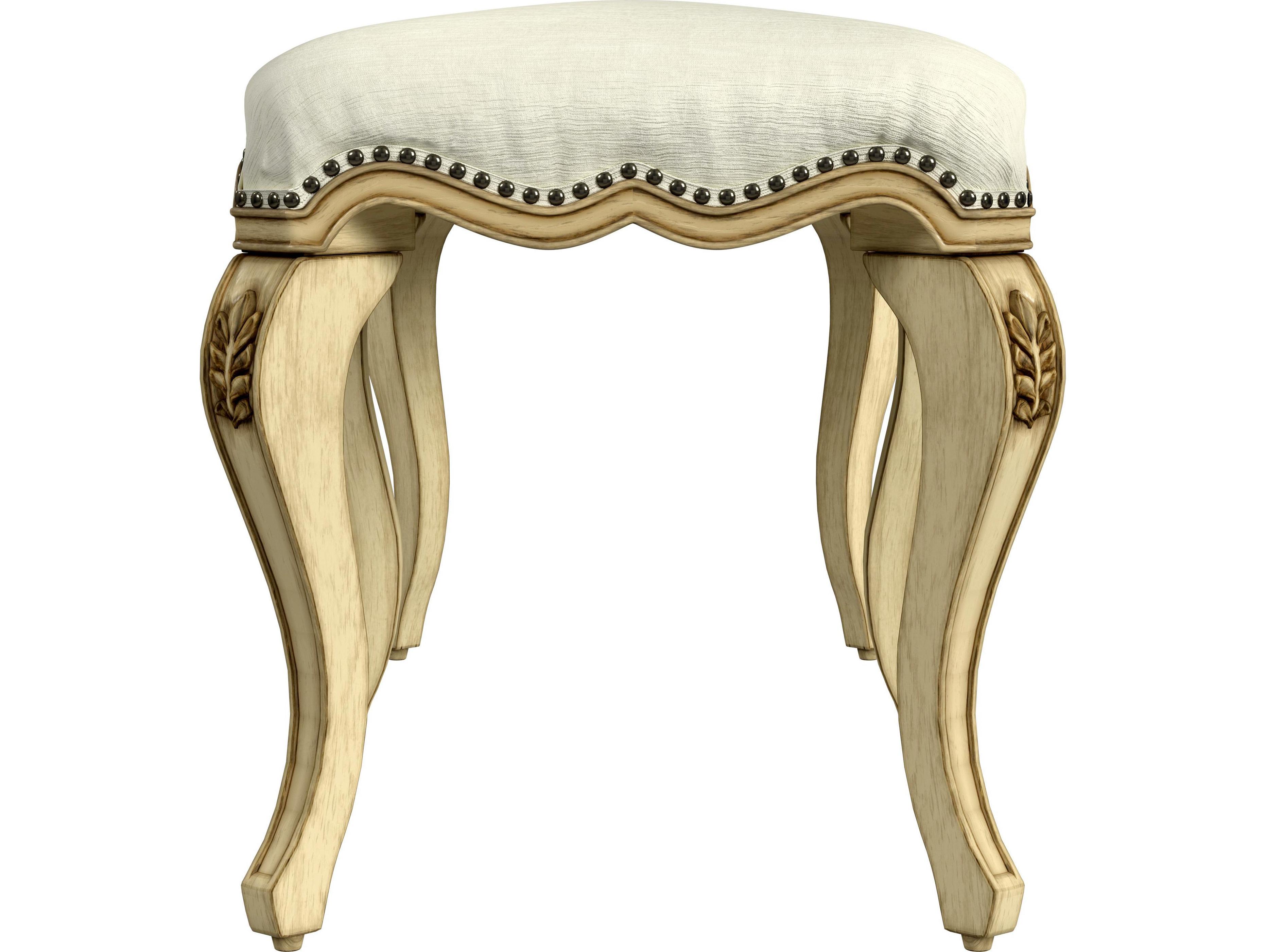 Butler Michelline Antique Beige Upholstered Accent Bench