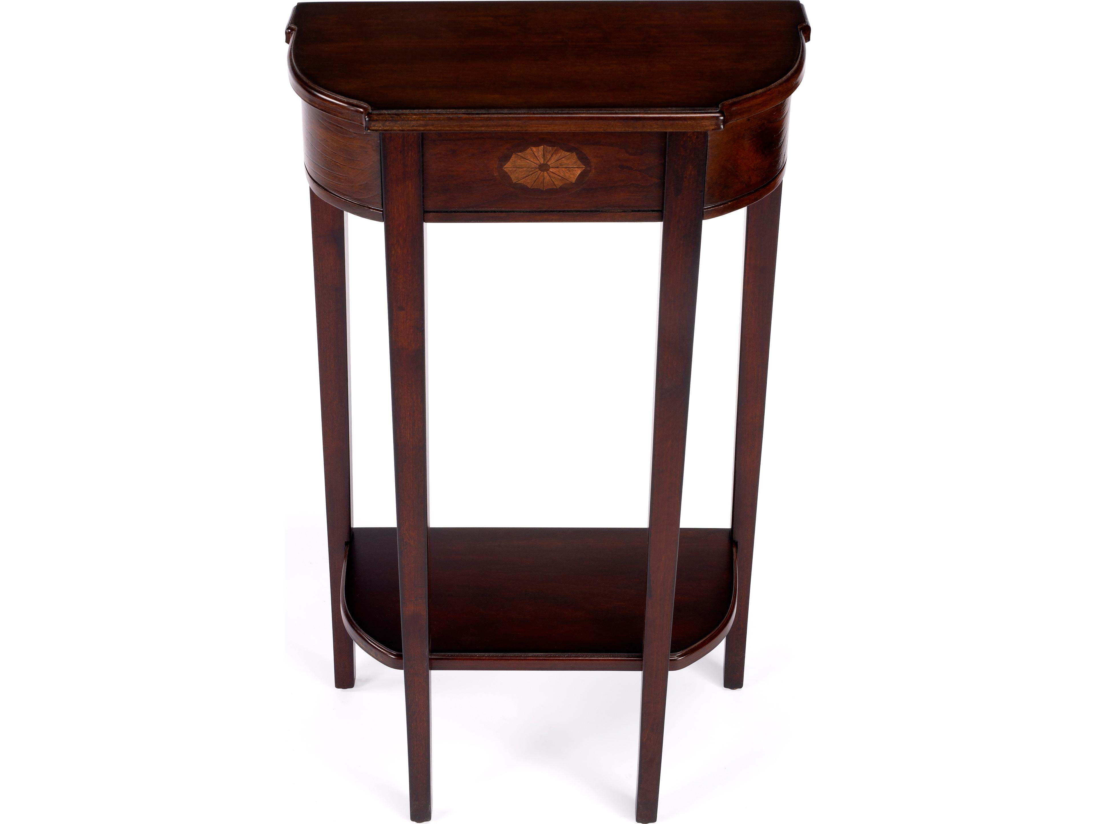 Butler Wendell Demilune Wood Cherry Console Table
