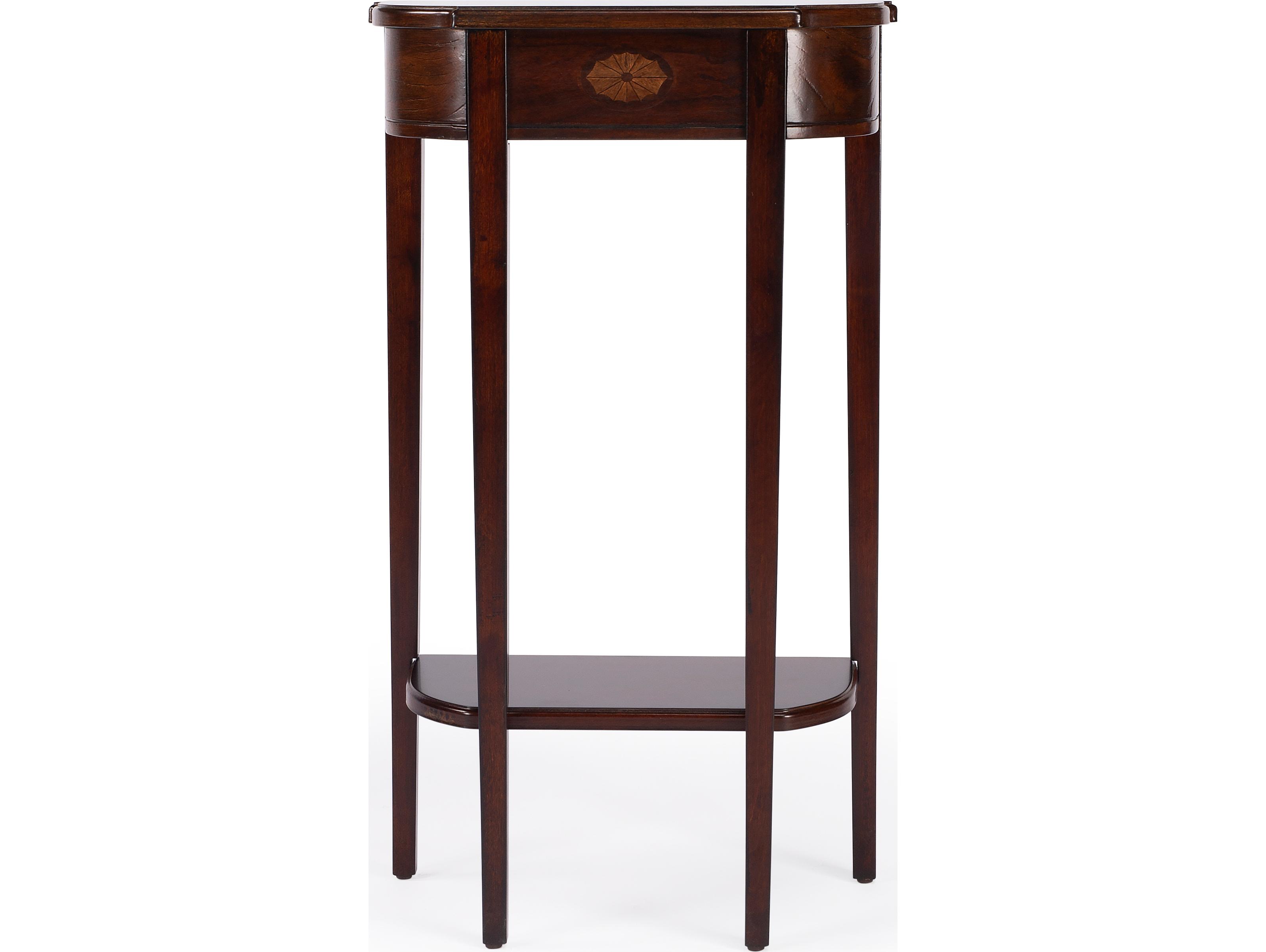 Butler Wendell Demilune Wood Cherry Console Table