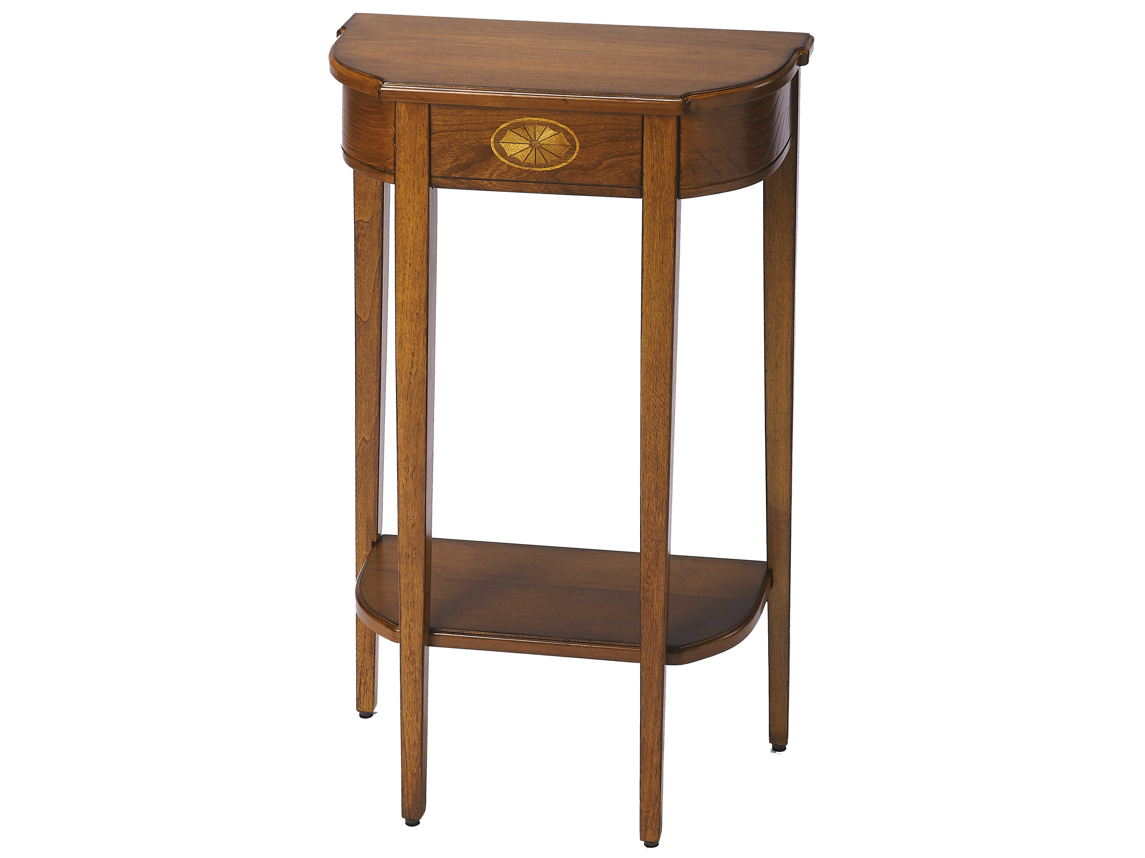 Butler Wendell Demilune Wood Olive Ash Console Table