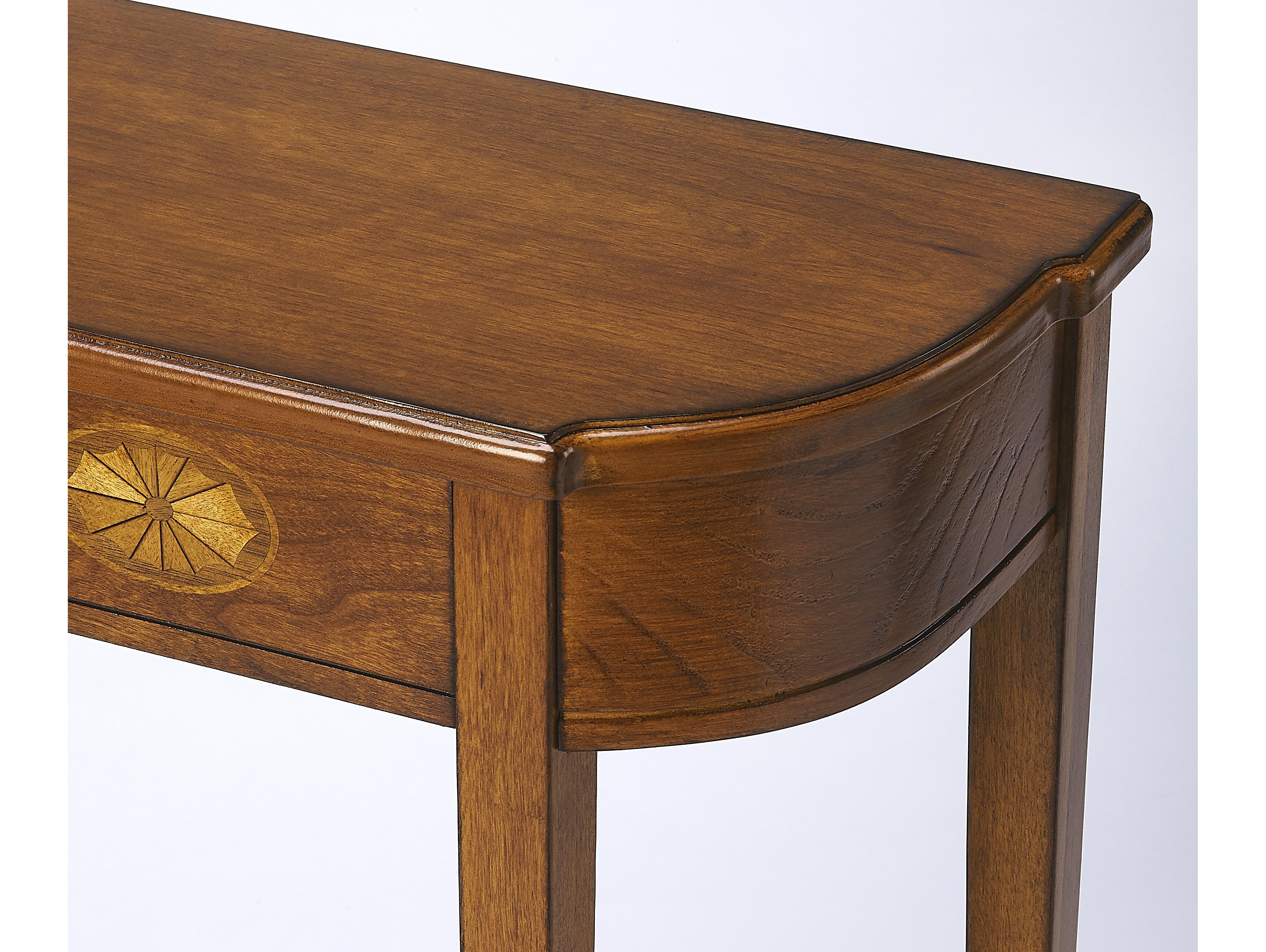 Butler Wendell Demilune Wood Olive Ash Console Table