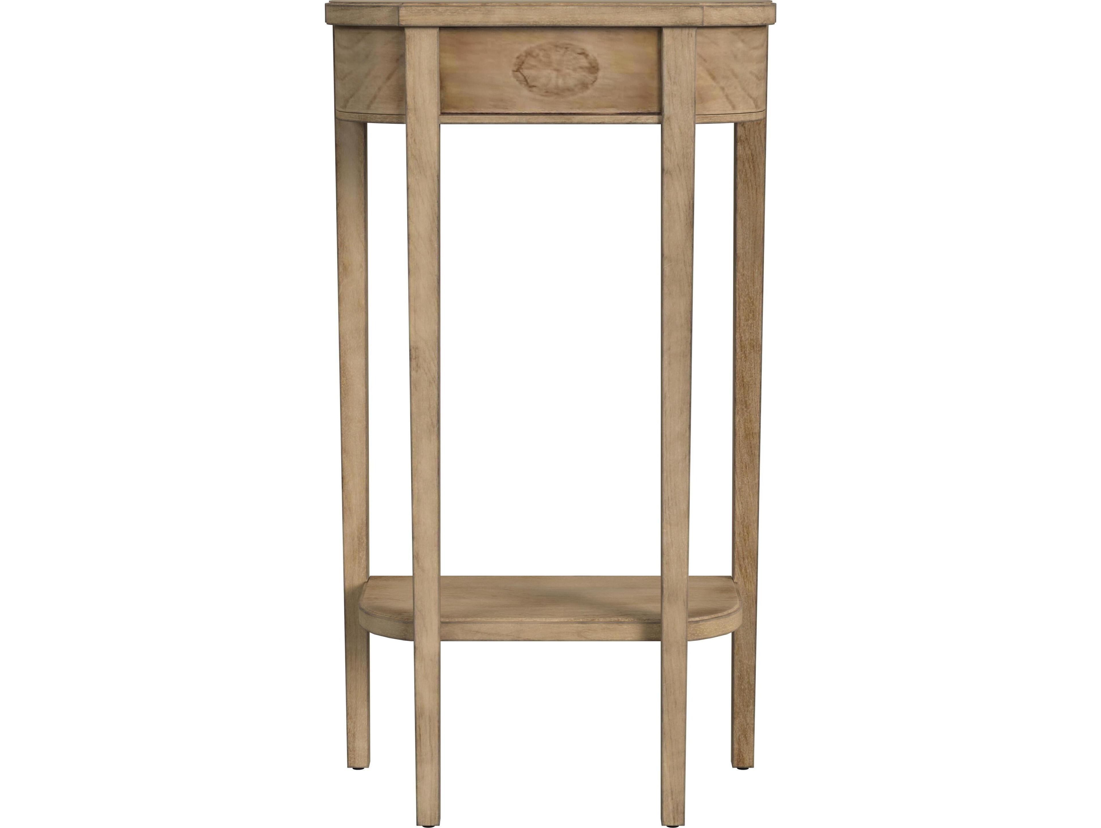 Butler Wendell Demilune Wood Antique Beige Console Table