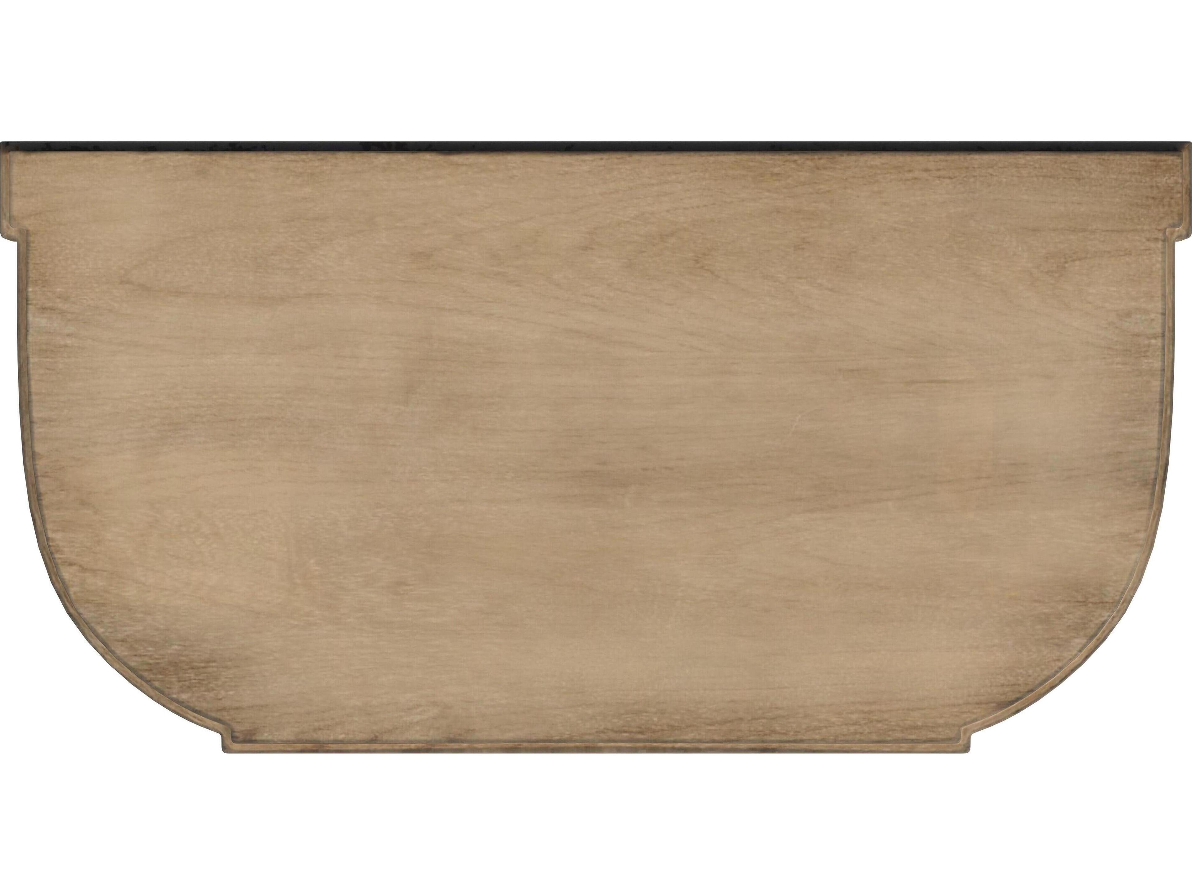 Butler Wendell Demilune Wood Antique Beige Console Table