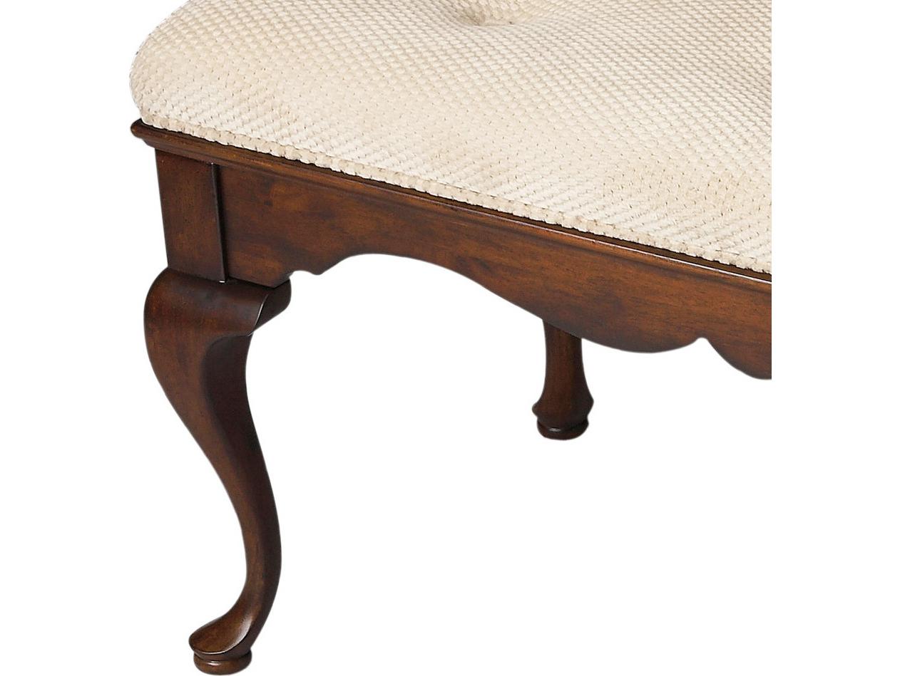 Butler Grace Cherry Brown Upholstered Accent Bench