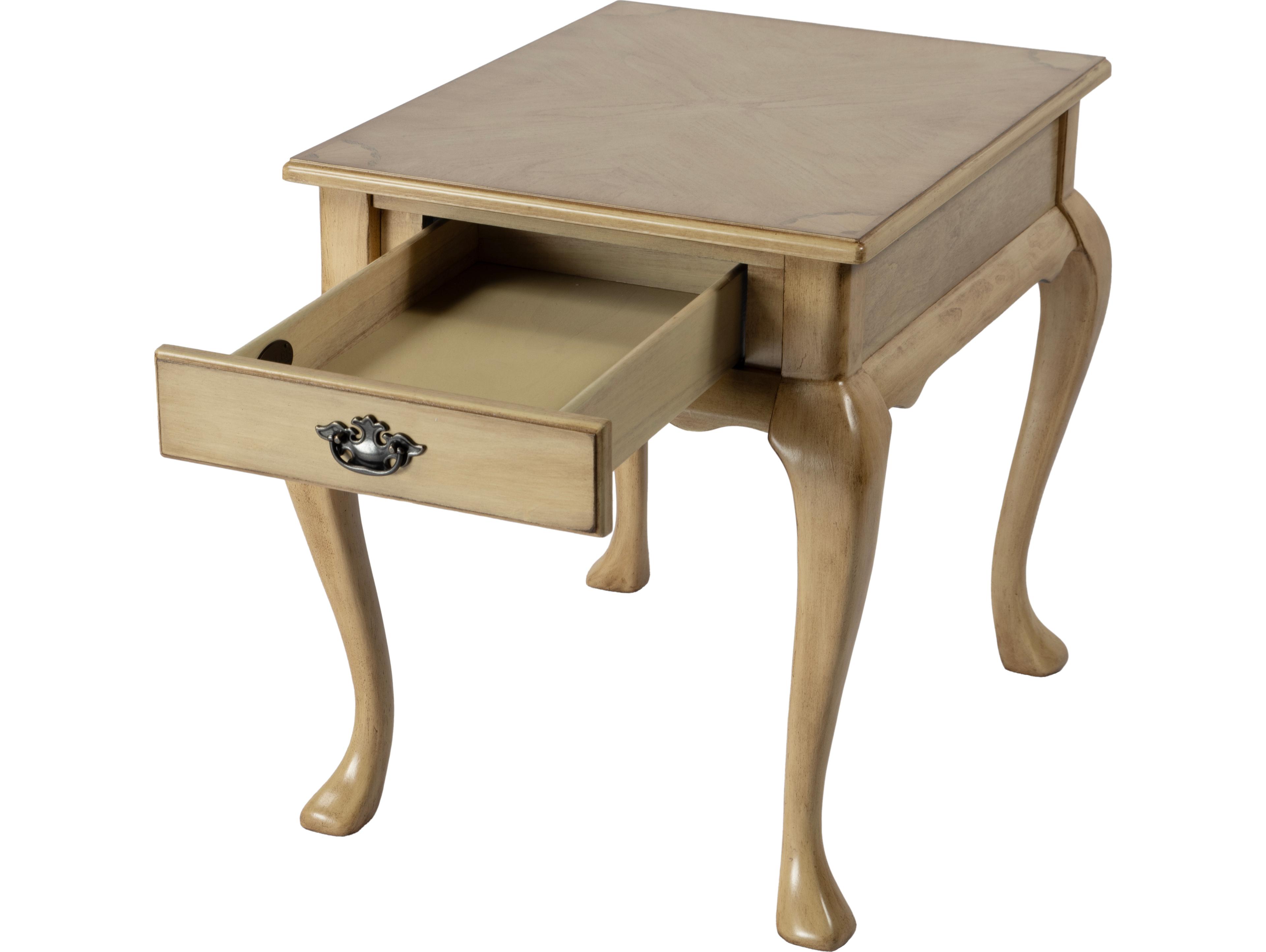Butler Grace Rectangular Wood Antique Beige End Table