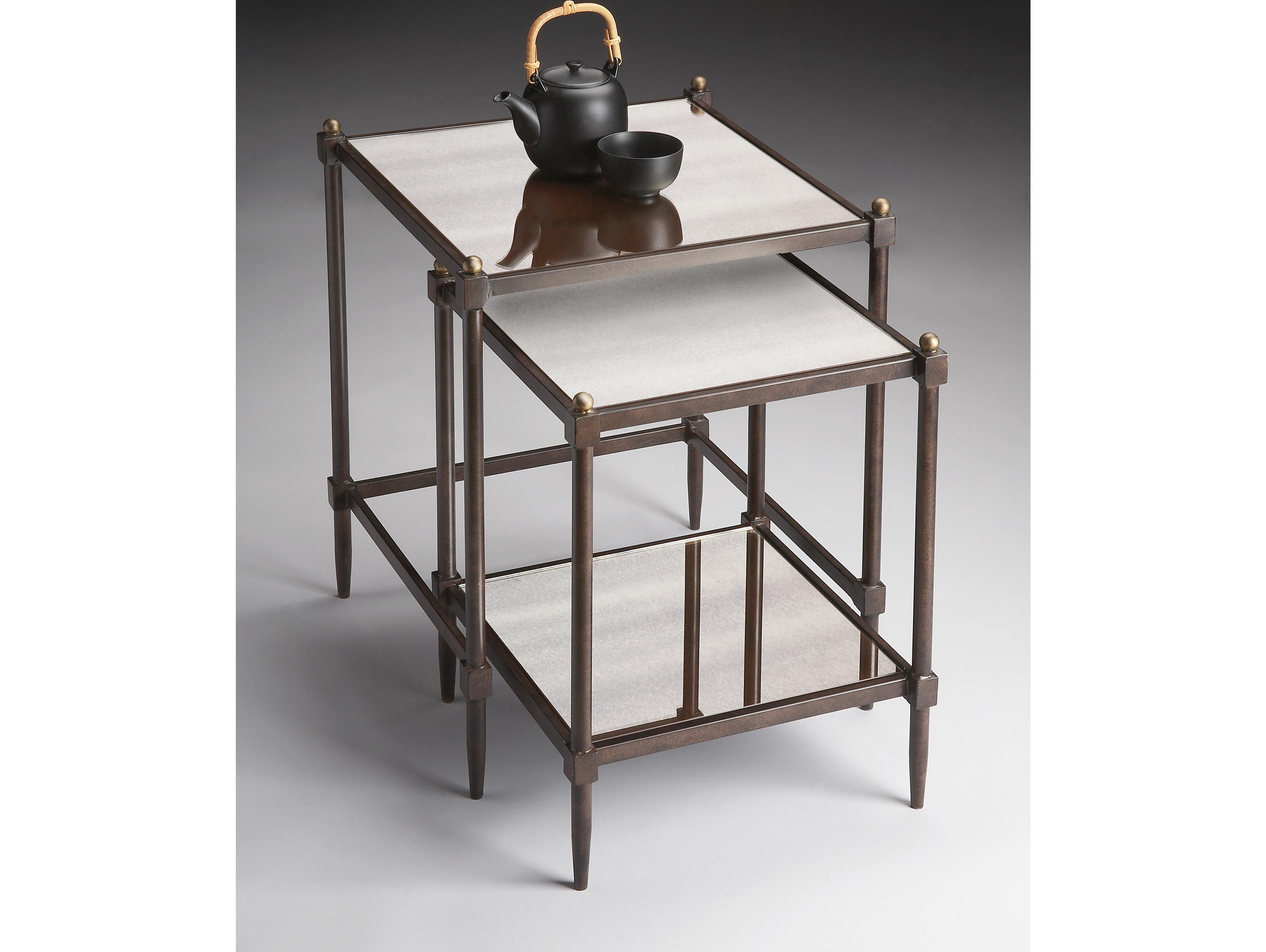 Butler Peninsula Square Mirror Metalworks End Table