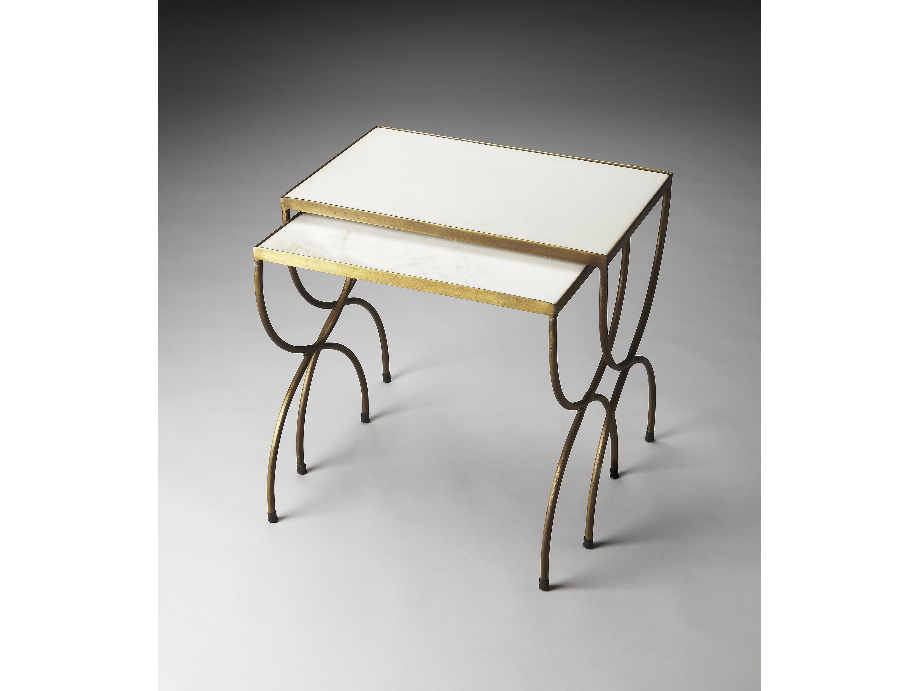 Butler Bacchus Rectangular Marble Metalworks End Table