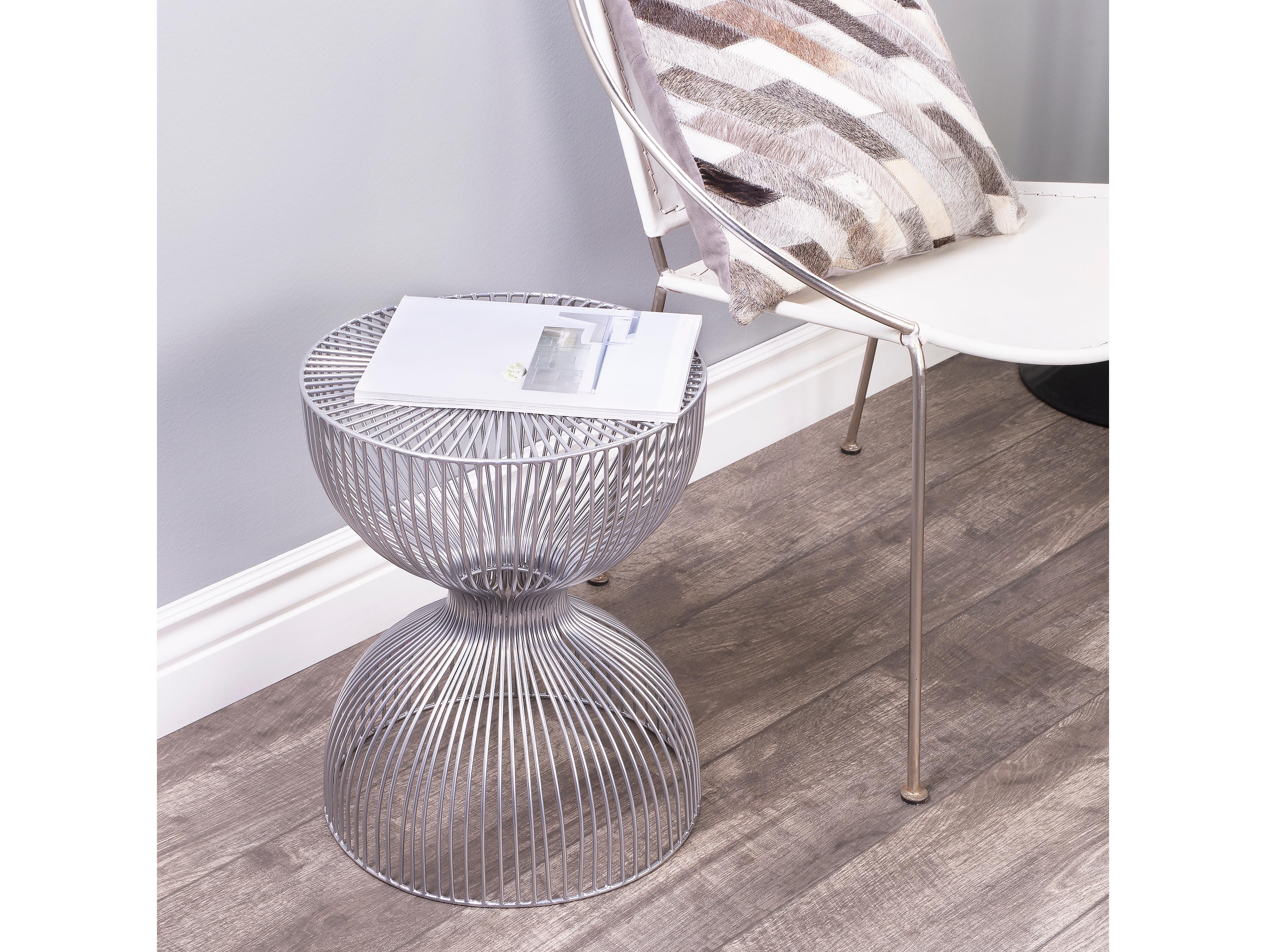 Butler Nicholas Round Metal Nickel Plated End Table