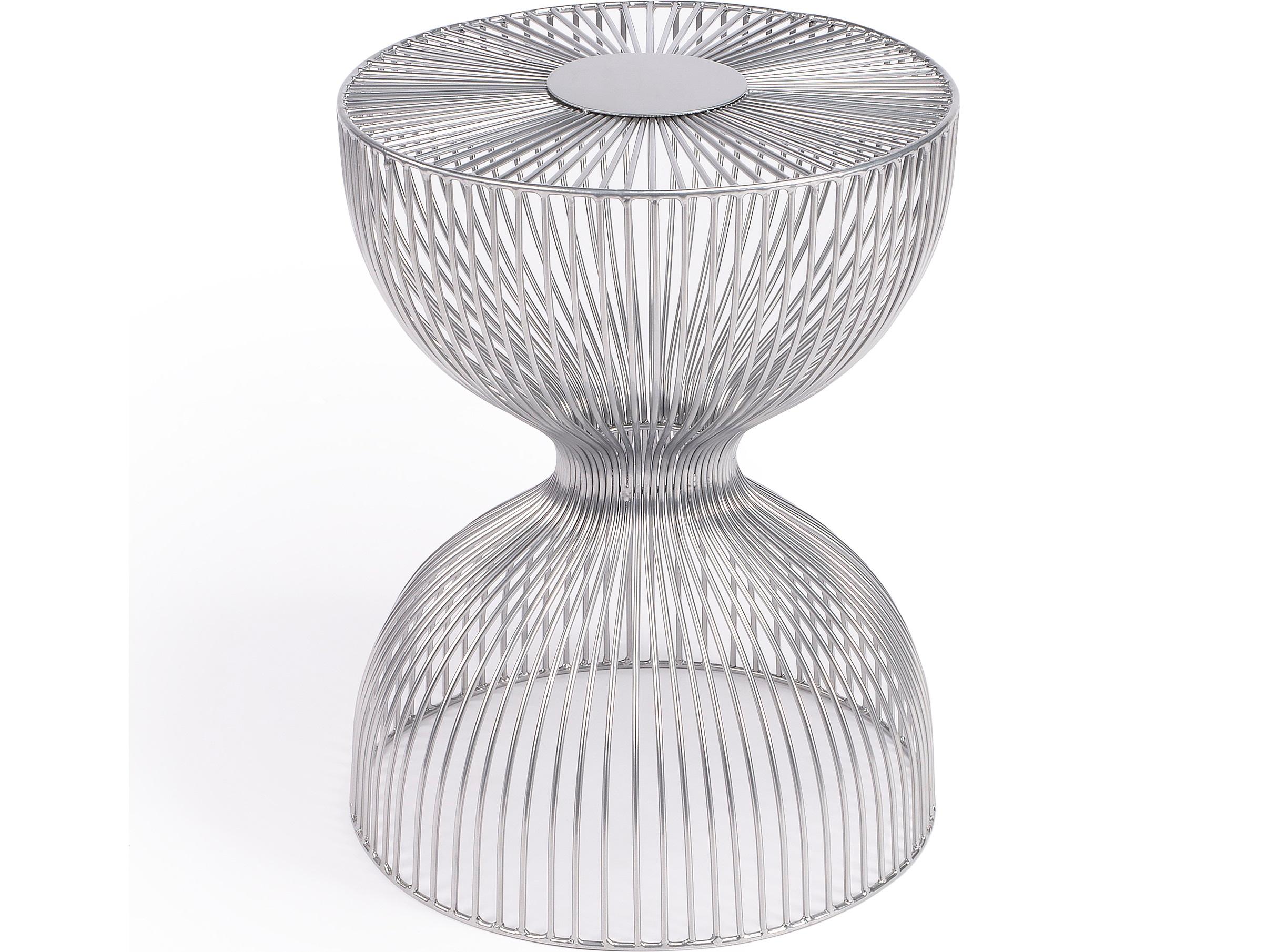 Butler Nicholas Round Metal Nickel Plated End Table