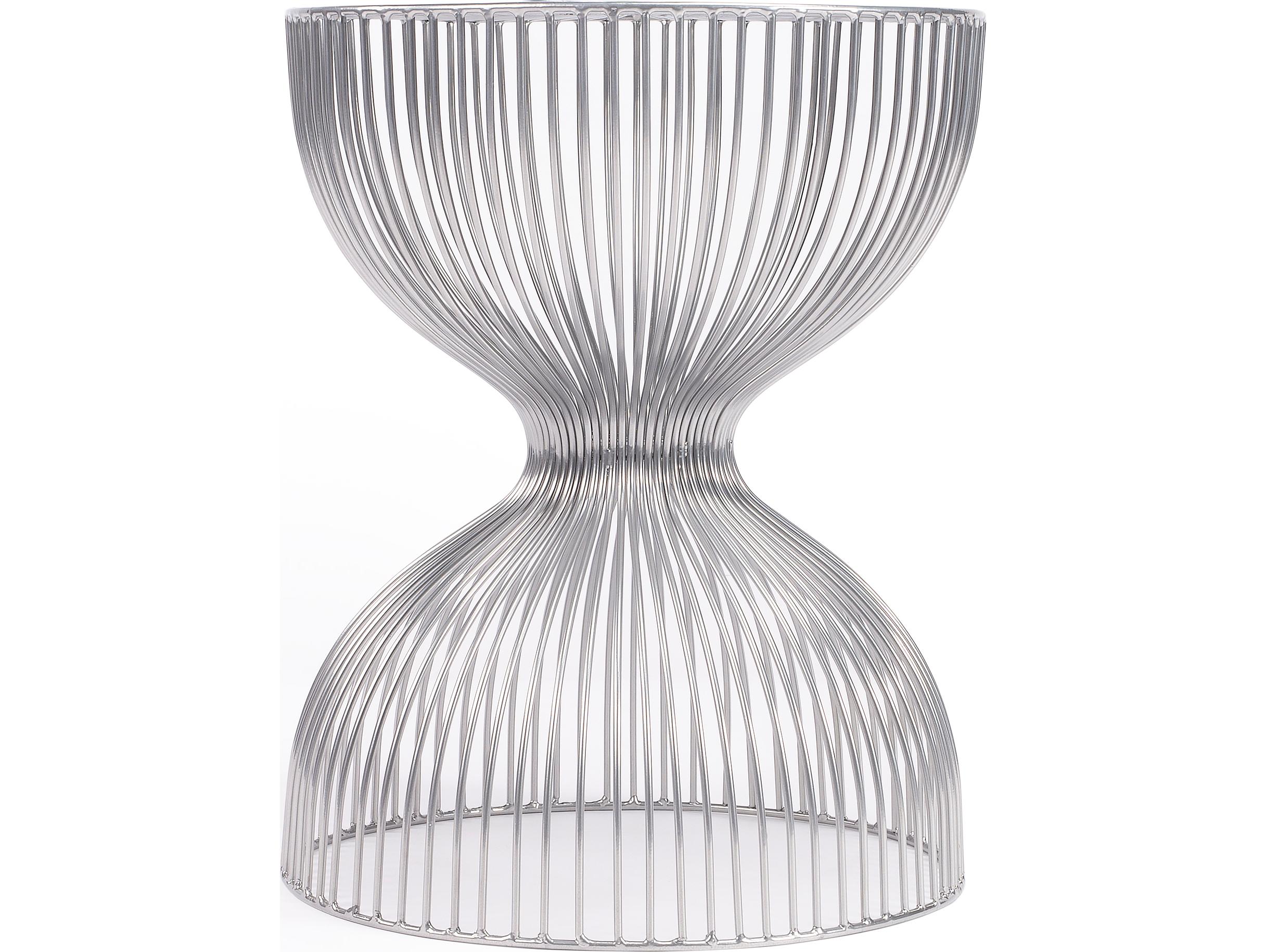 Butler Nicholas Round Metal Nickel Plated End Table