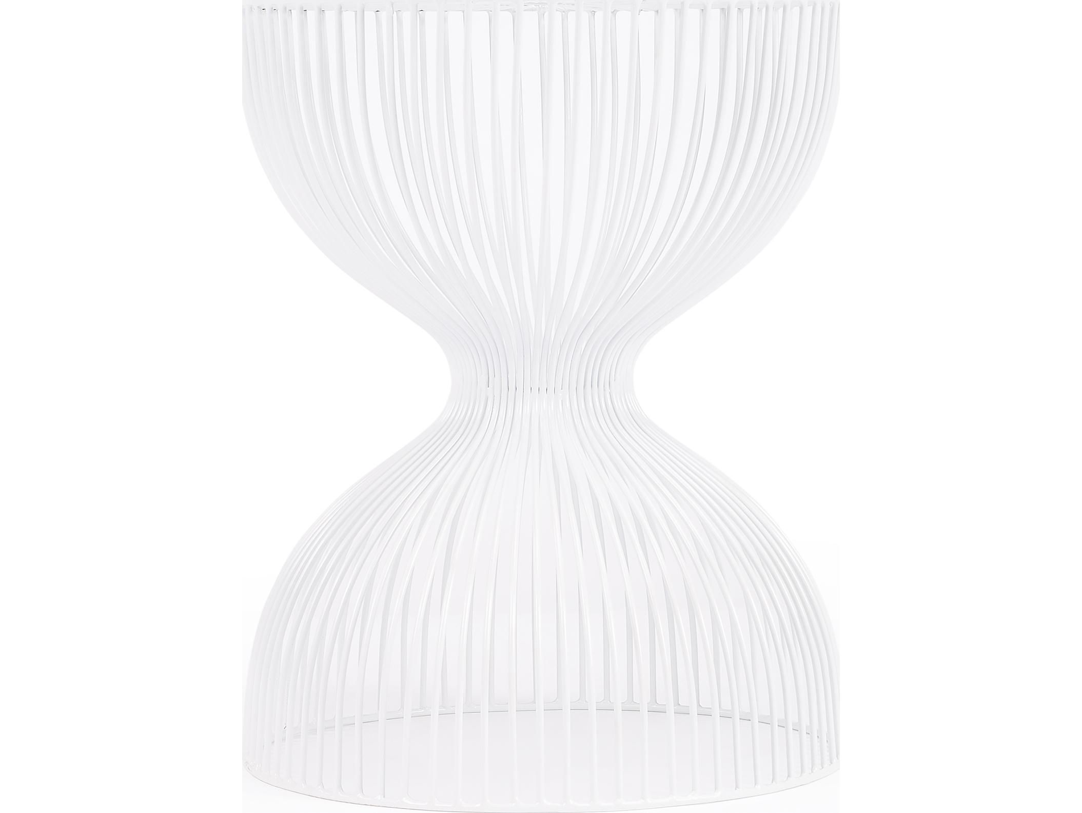 Butler Nicholas Round Metal White End Table