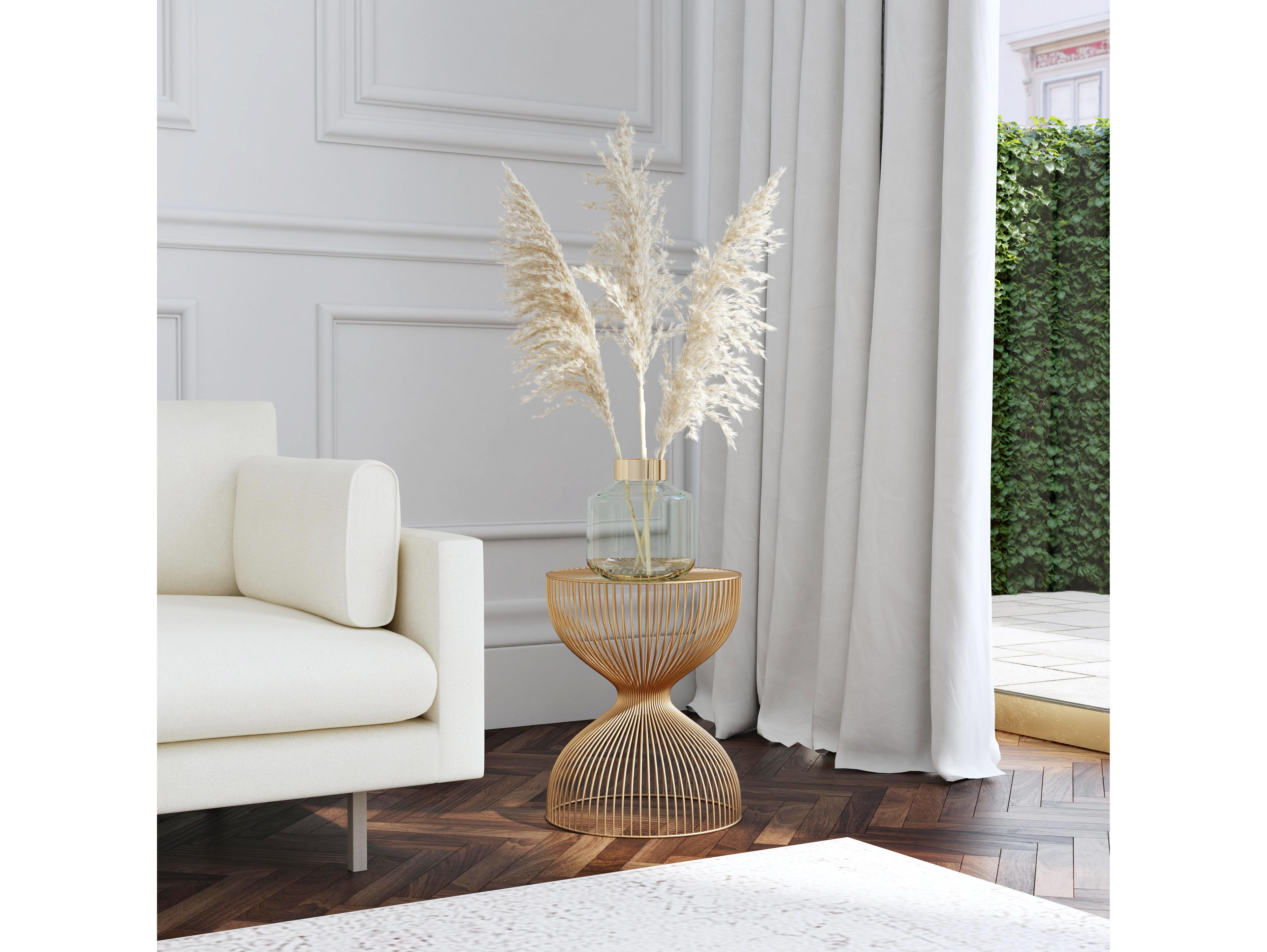 Butler Nicholas Round Metal Polished Gold End Table