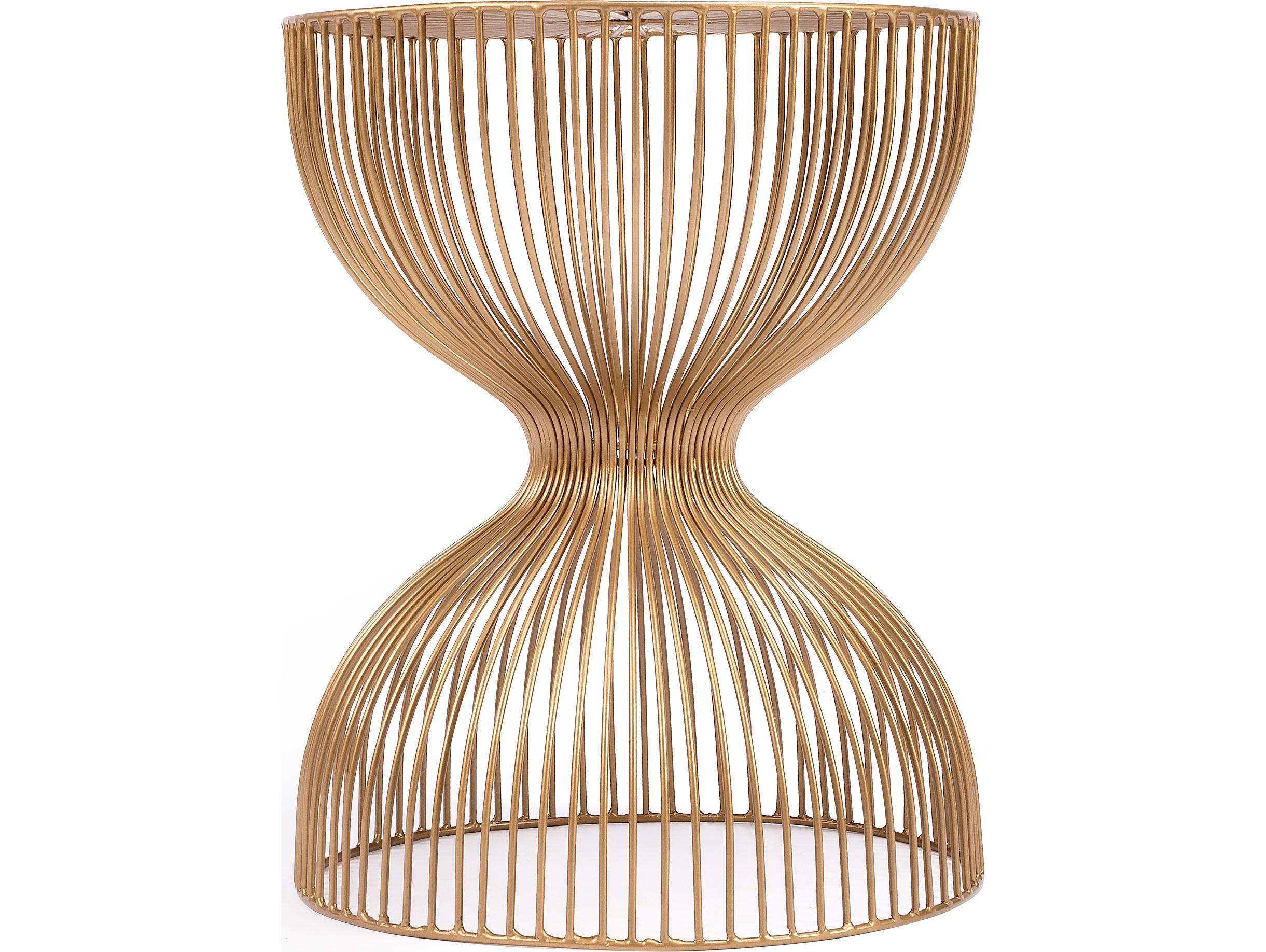 Butler Nicholas Round Metal Polished Gold End Table