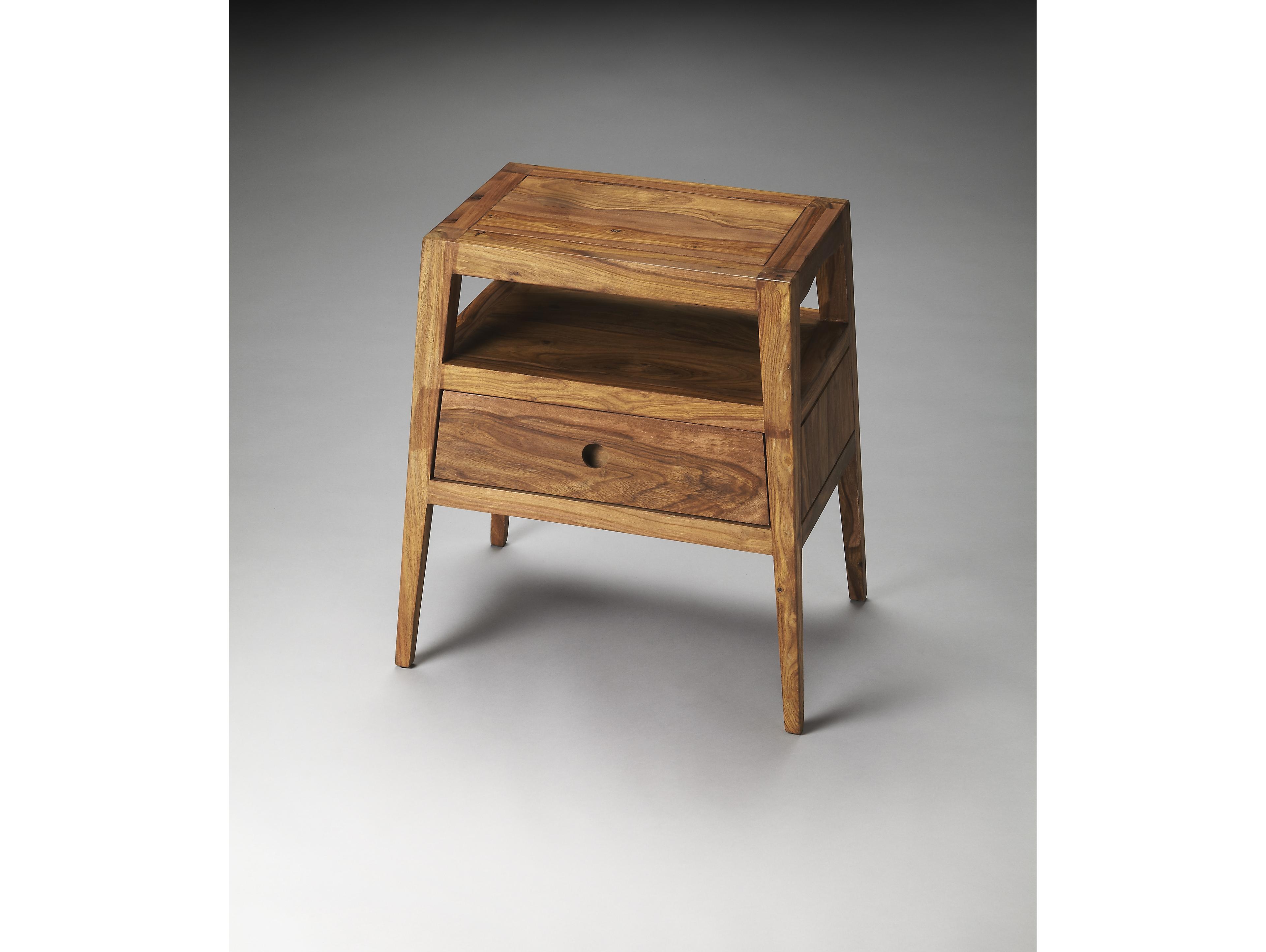 Butler Stockholm 1-Drawer Acacia Wood Nightstand
