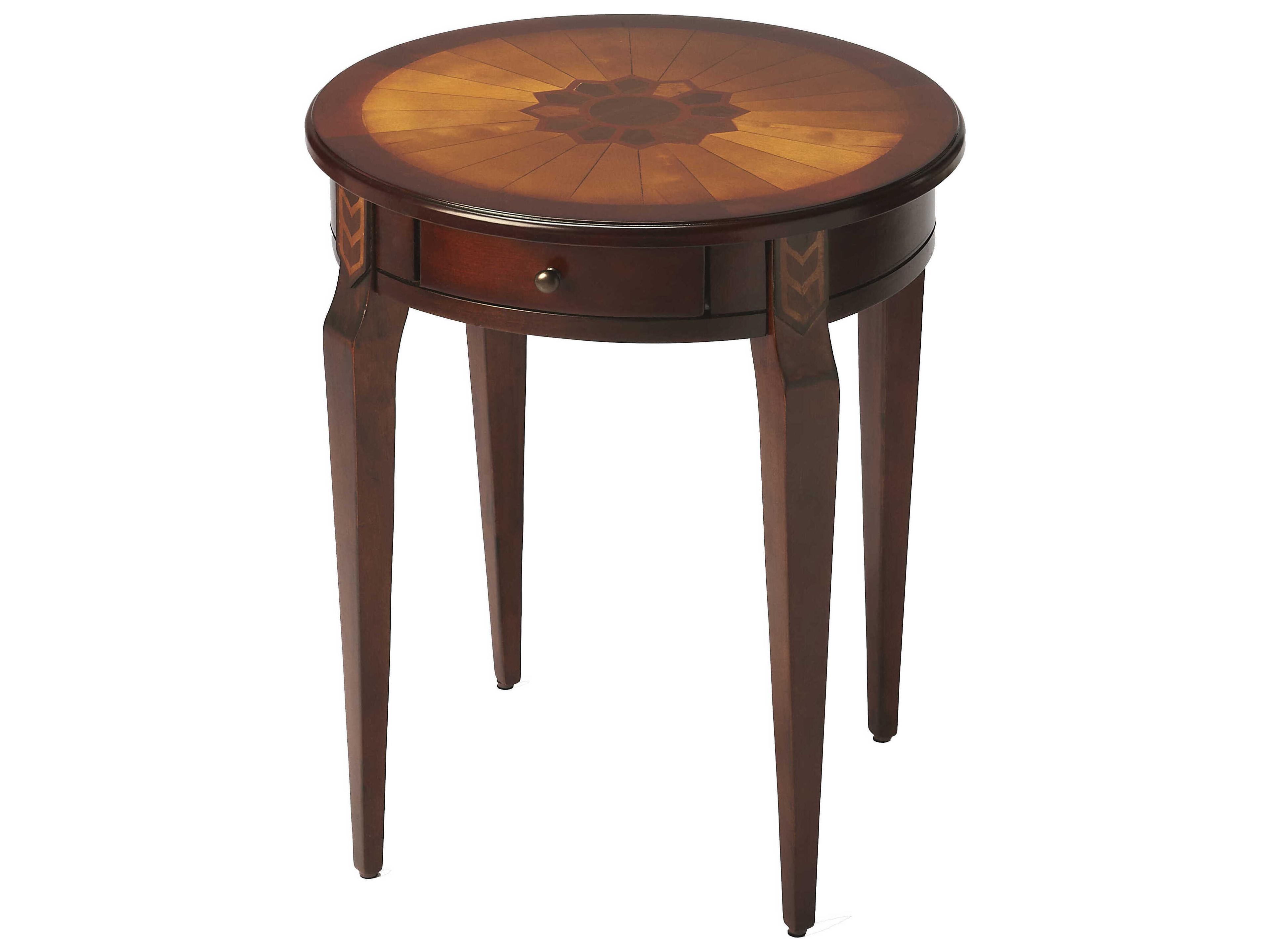 Butler Archer Round Wood Cherry End Table
