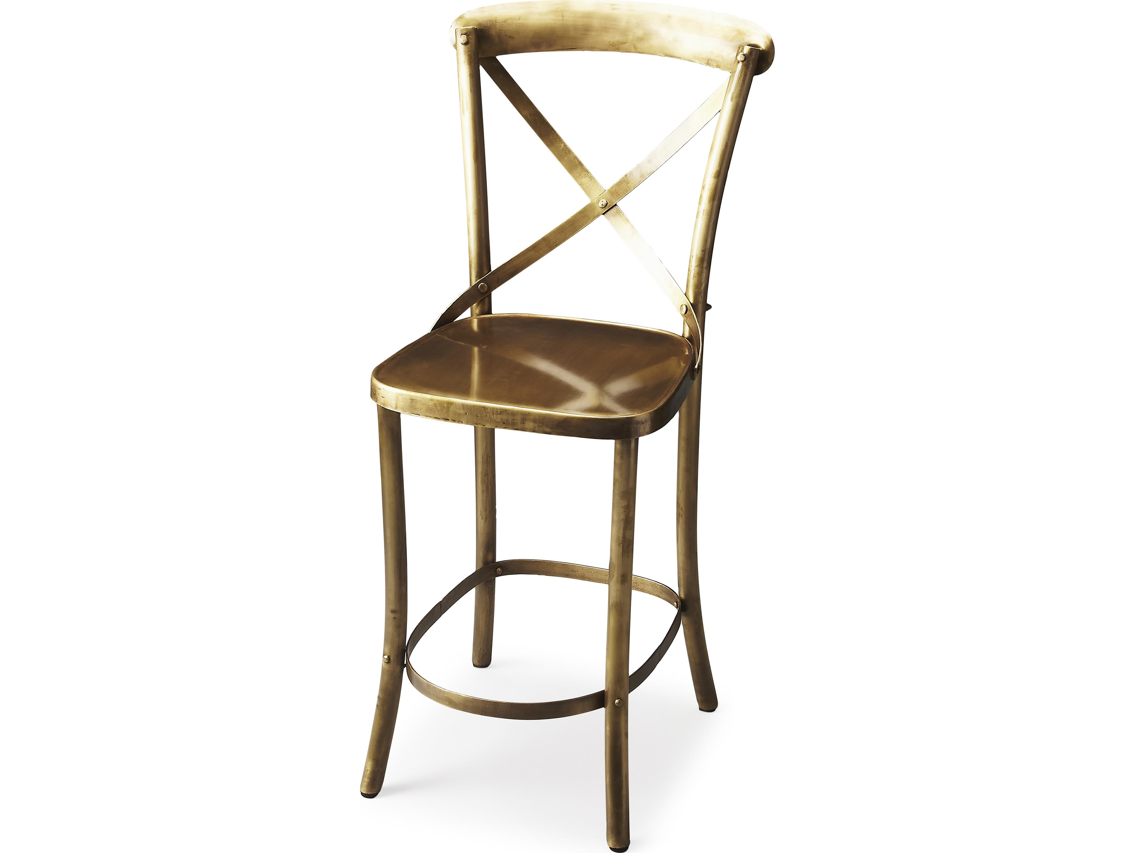 Butler Bennington Industrial Chic Gold; Brass Counter Stool