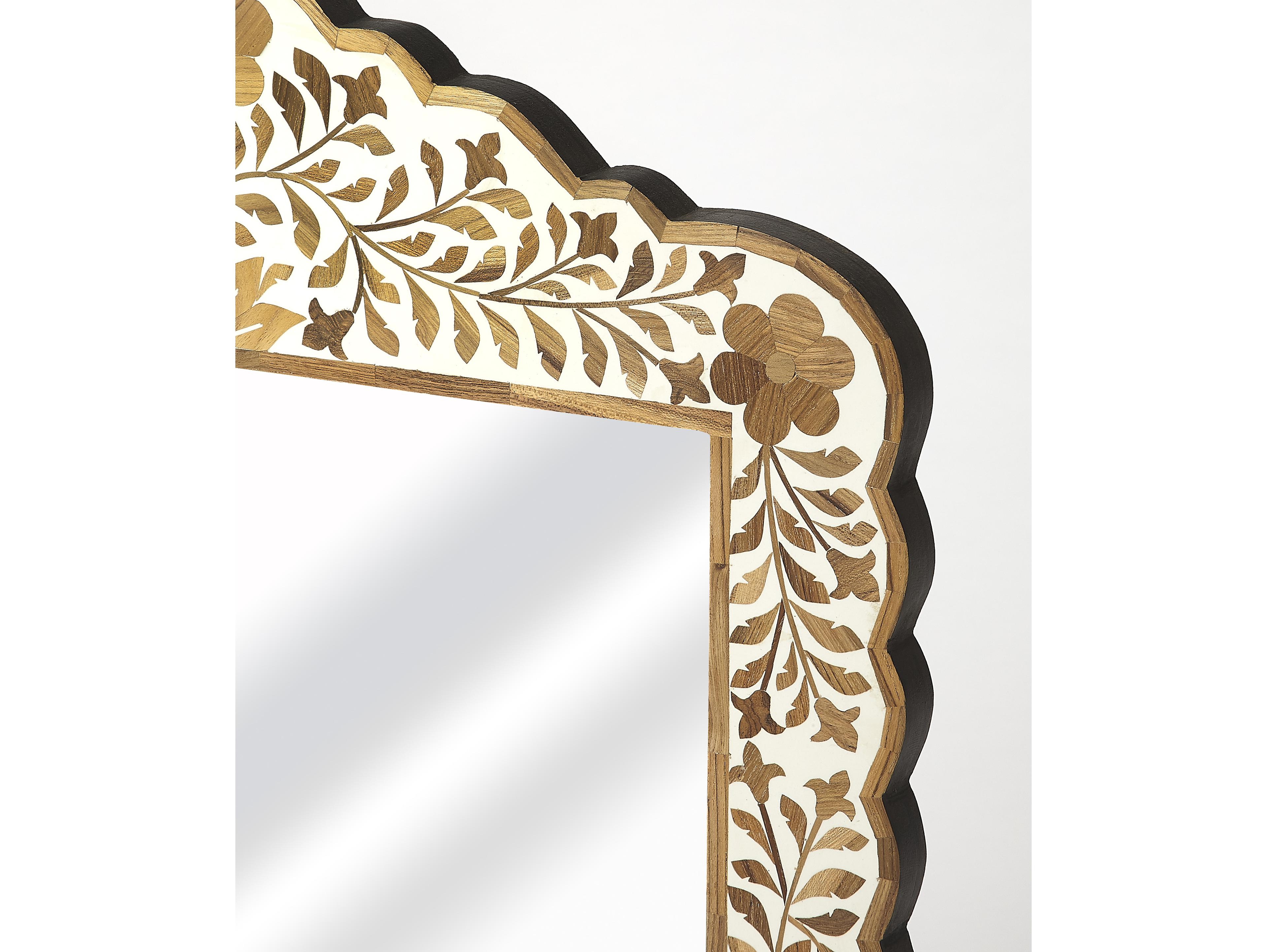 Butler Vivienne Wood & Bone Inlay Rectangular Wall Mirror