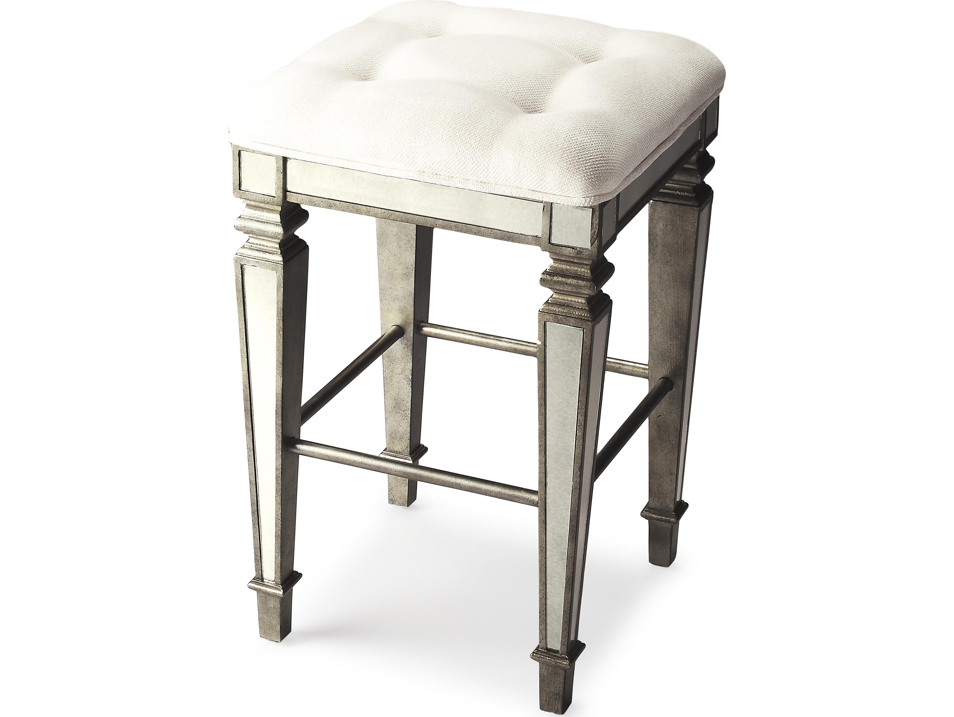 Butler Celeste Mirror Upholstered Poplar Wood Bar Stool