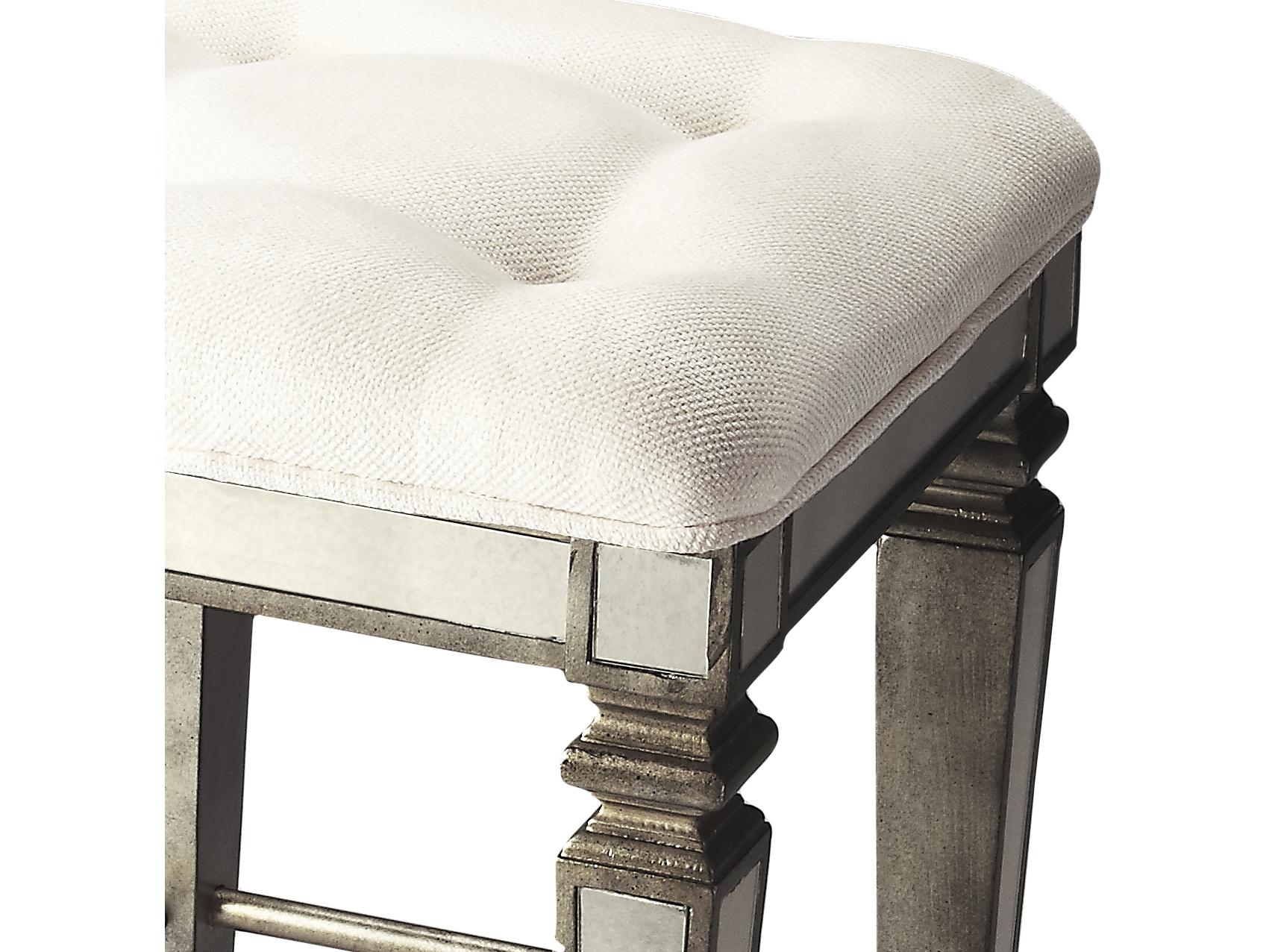 Butler Celeste Mirror Upholstered Poplar Wood Bar Stool