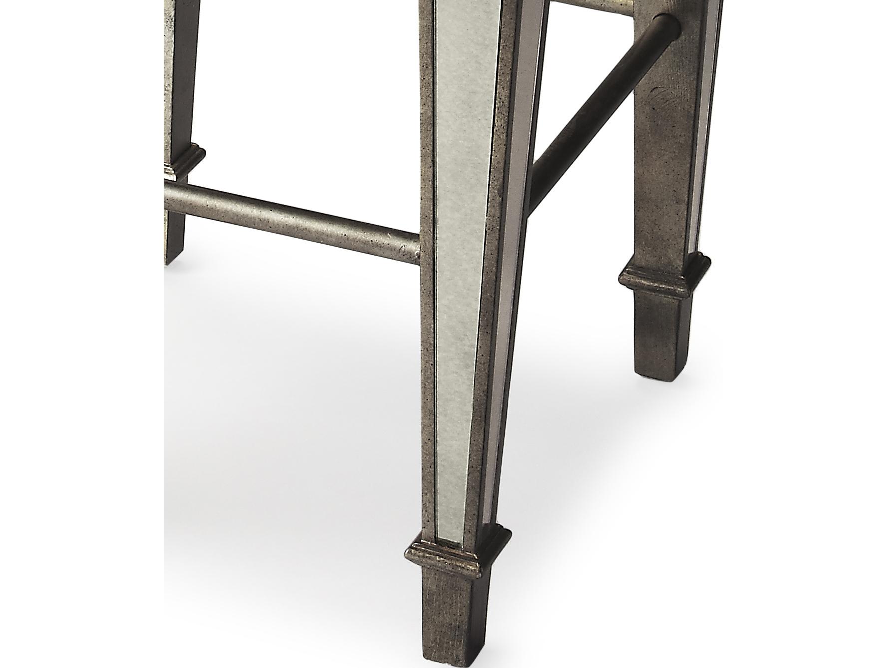 Butler Celeste Mirror Upholstered Poplar Wood Bar Stool