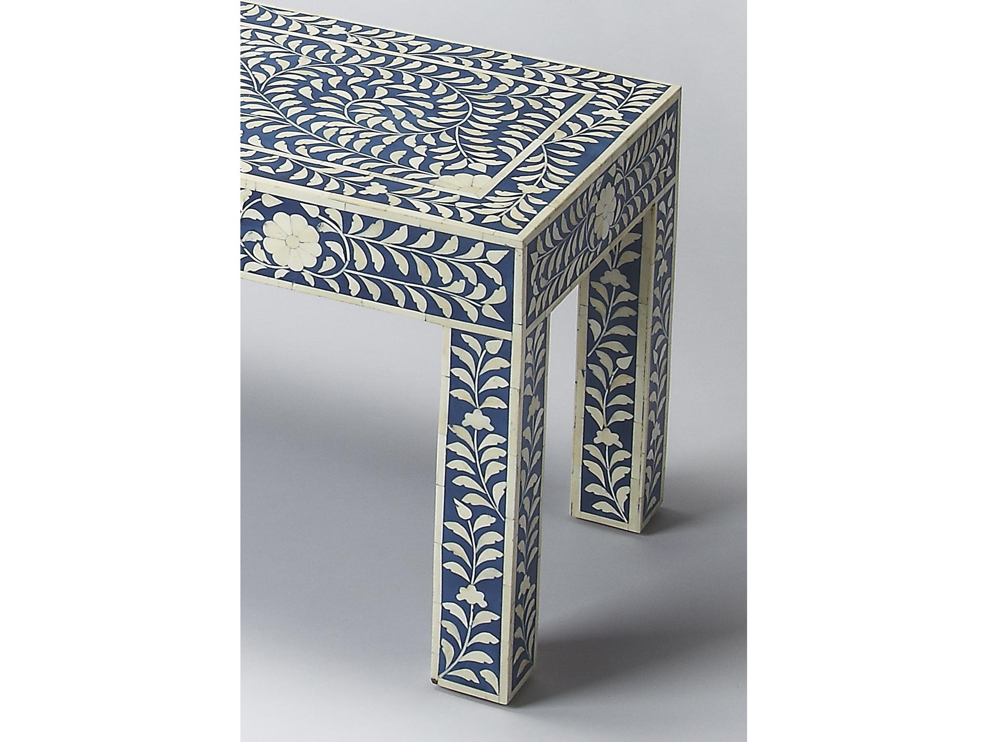Butler Vivienne Blue Bone Inlay Accent Bench
