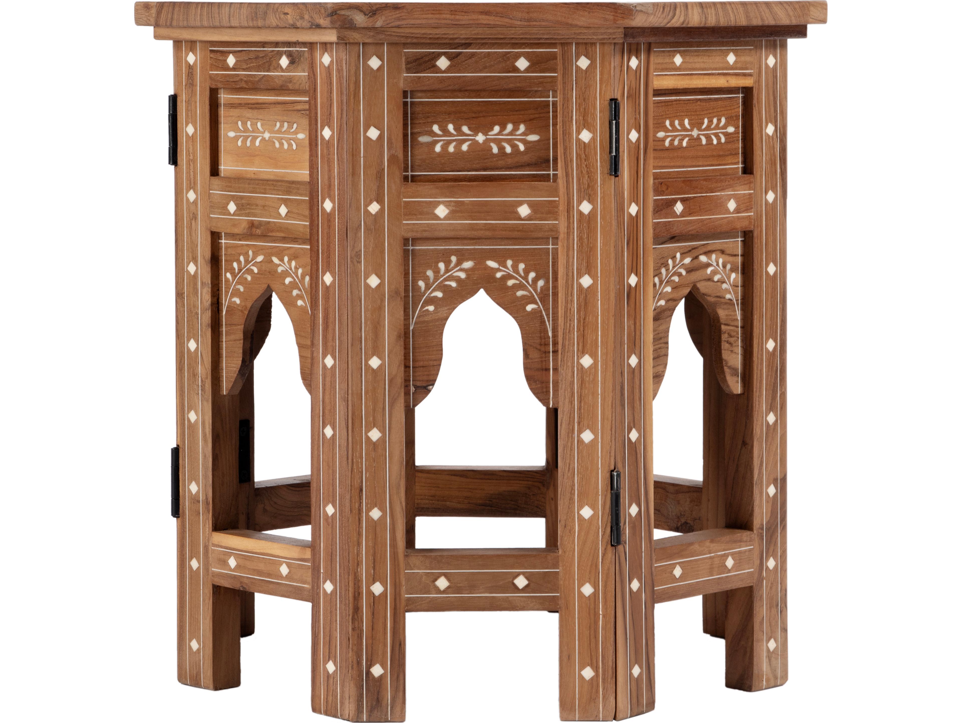 Butler Rashmi Octagon Wood & Bone Inlay End Table