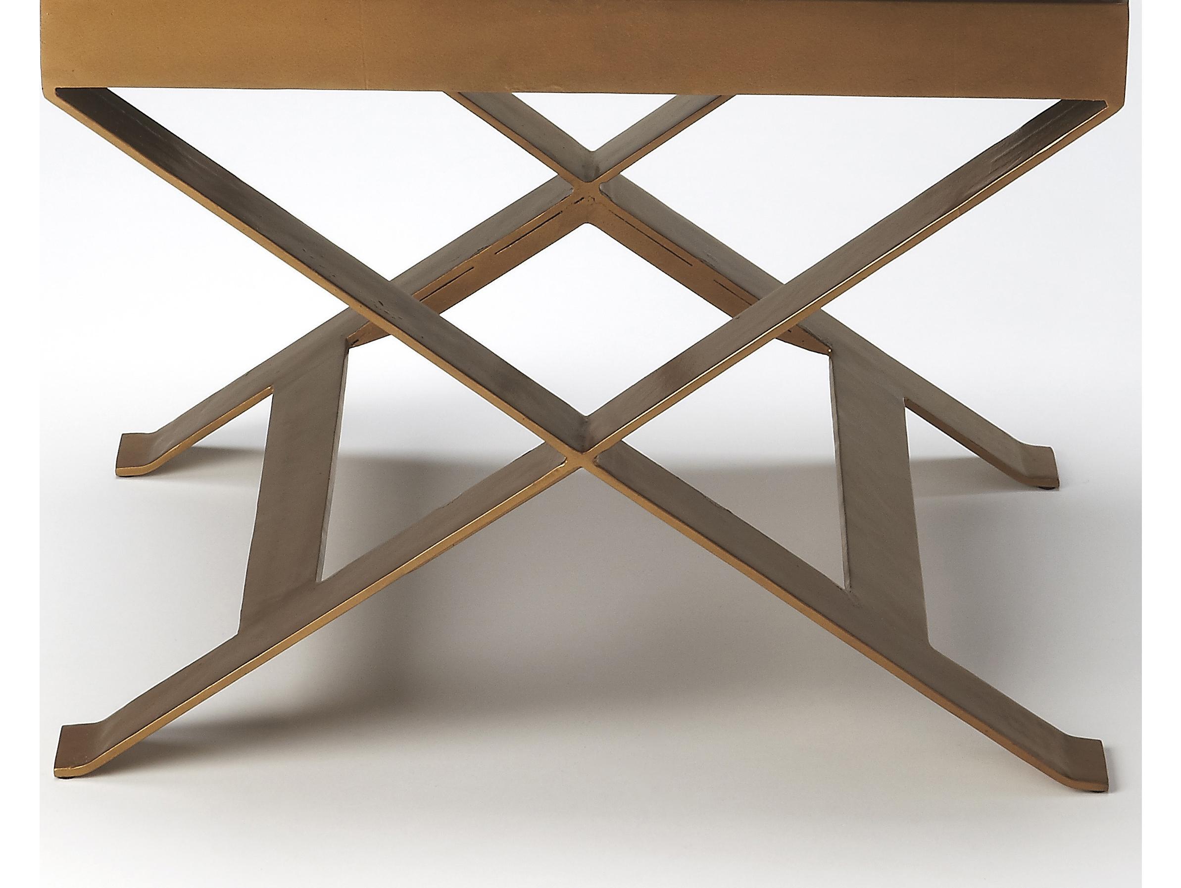 Butler Rodrigo Brown Leather Accent Stool