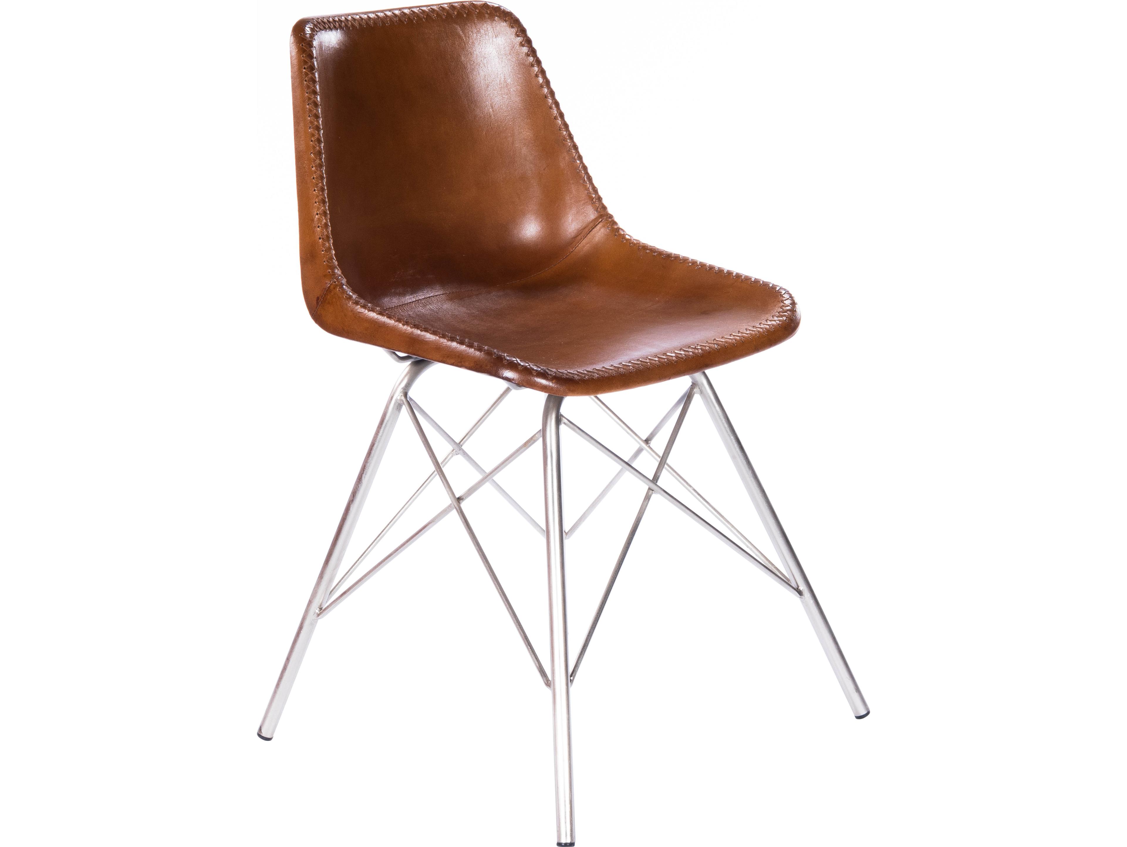 Butler Inland Brown Leather Armless Dining Chair