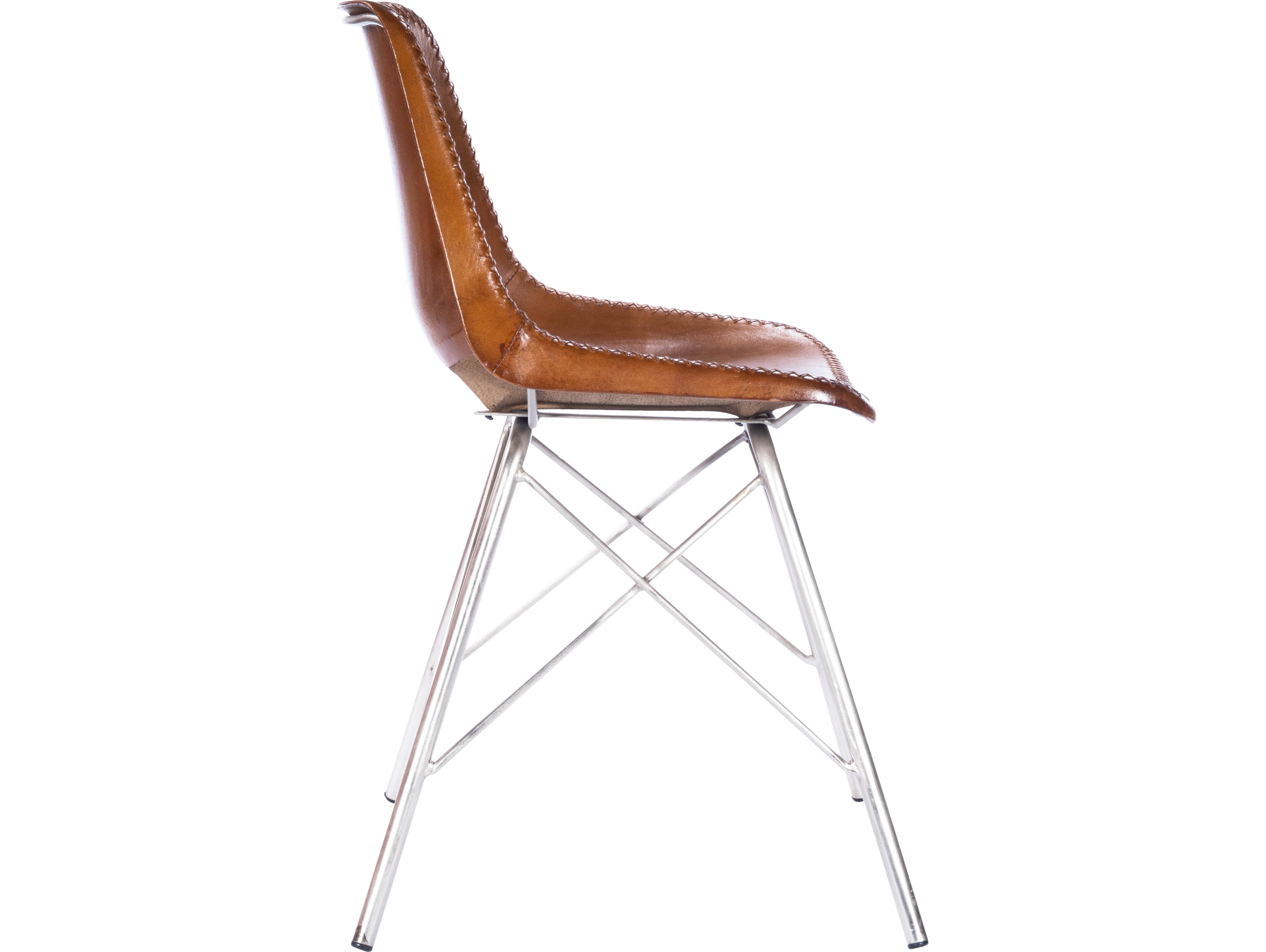 Butler Inland Brown Leather Armless Dining Chair