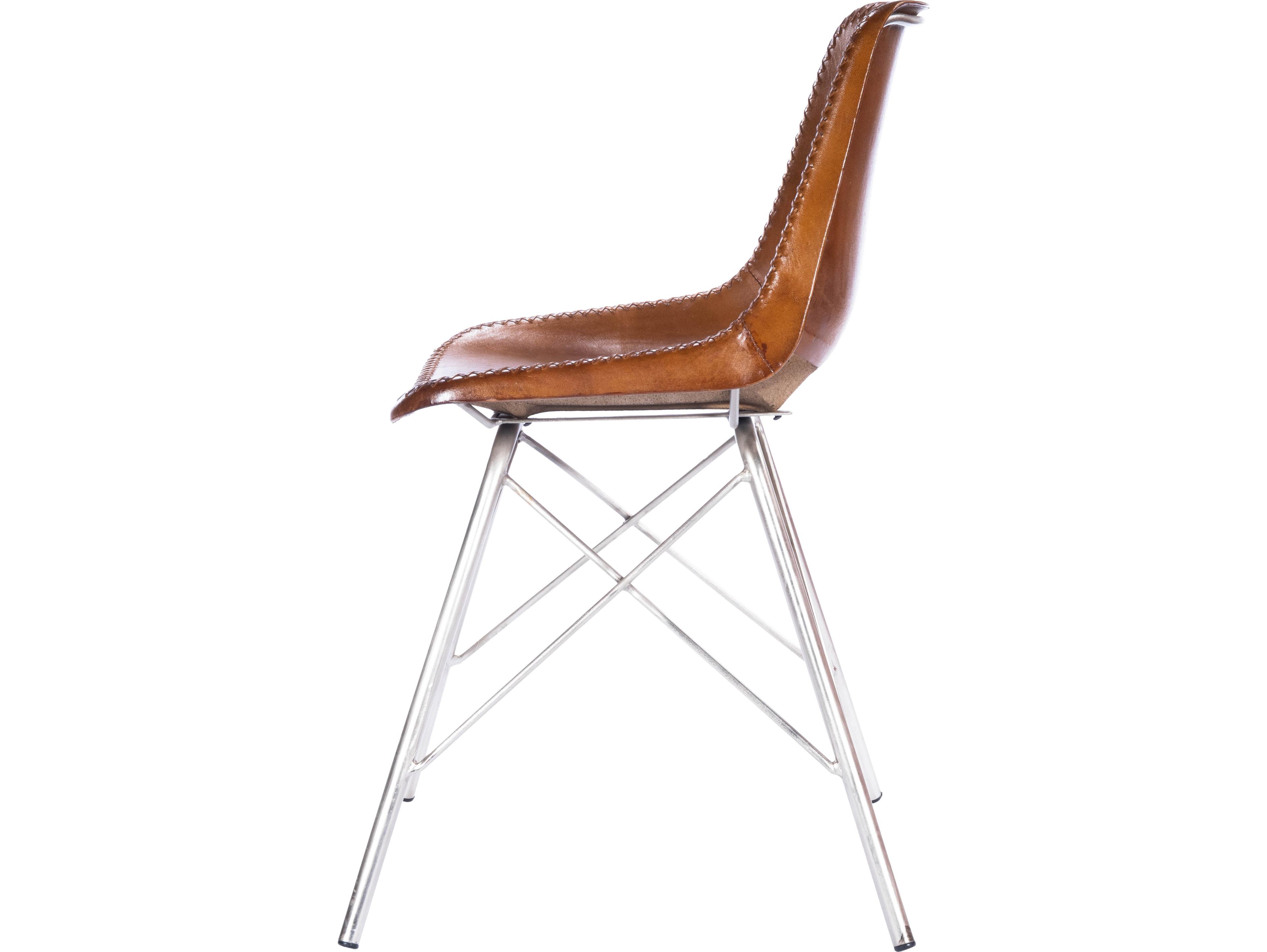 Butler Inland Brown Leather Armless Dining Chair