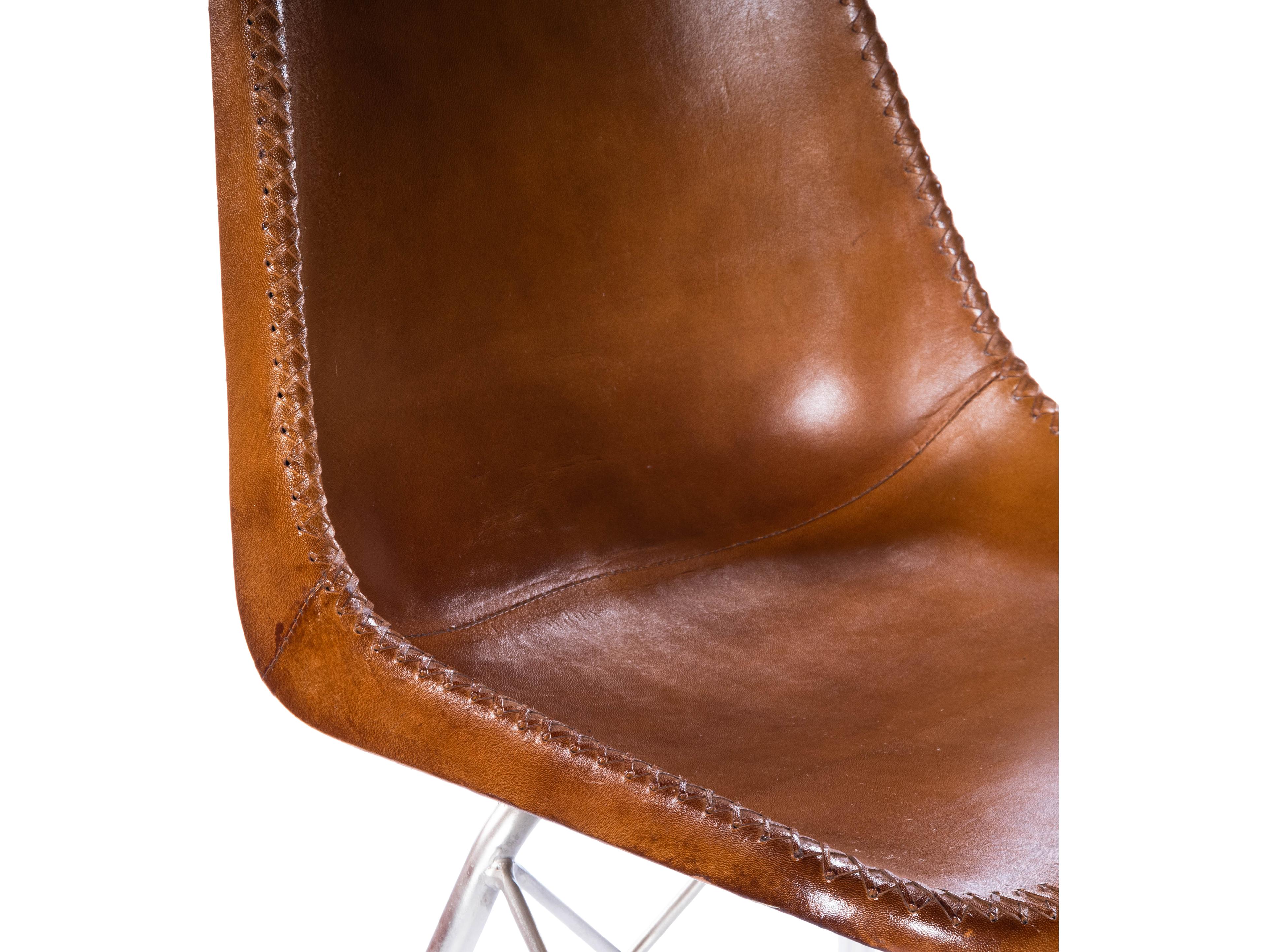 Butler Inland Brown Leather Armless Dining Chair