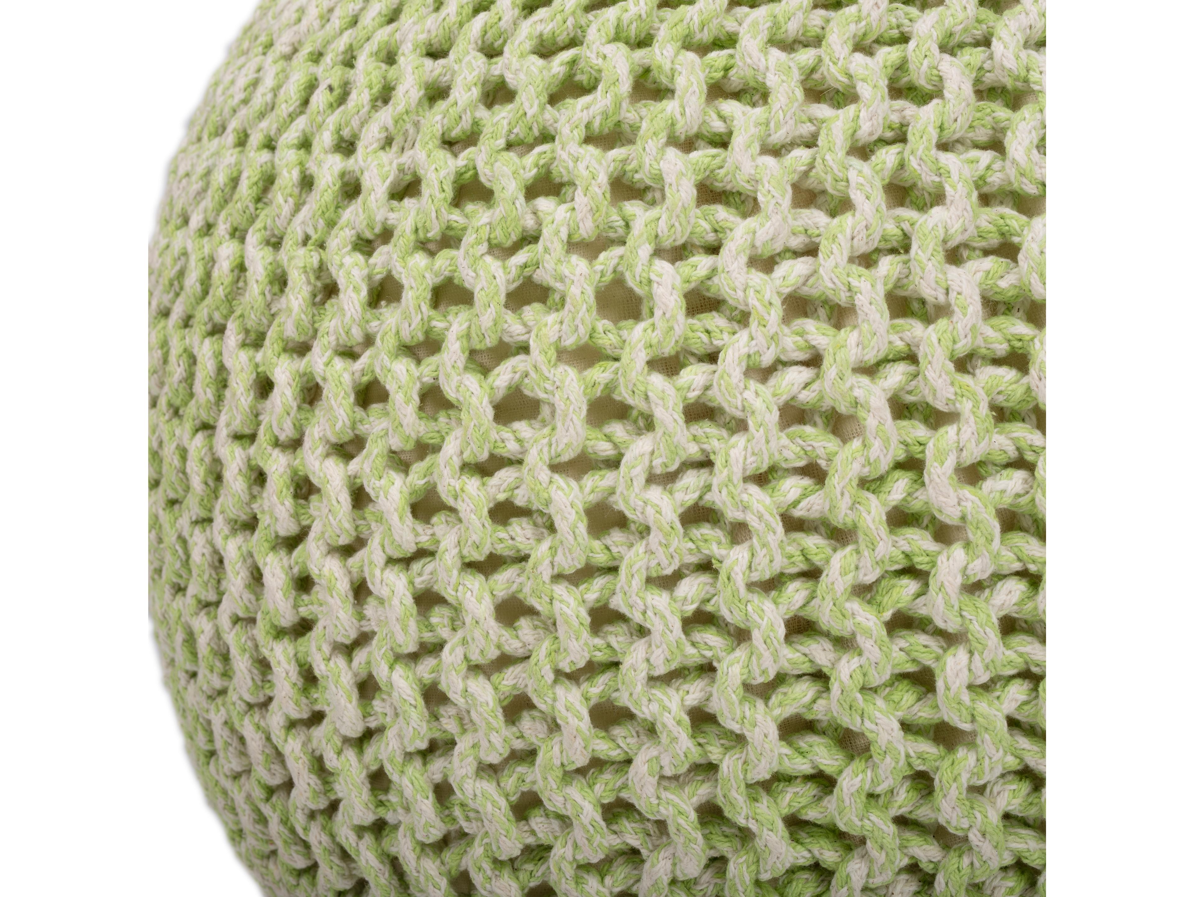 Butler Pincushion Green Upholstered Pouf