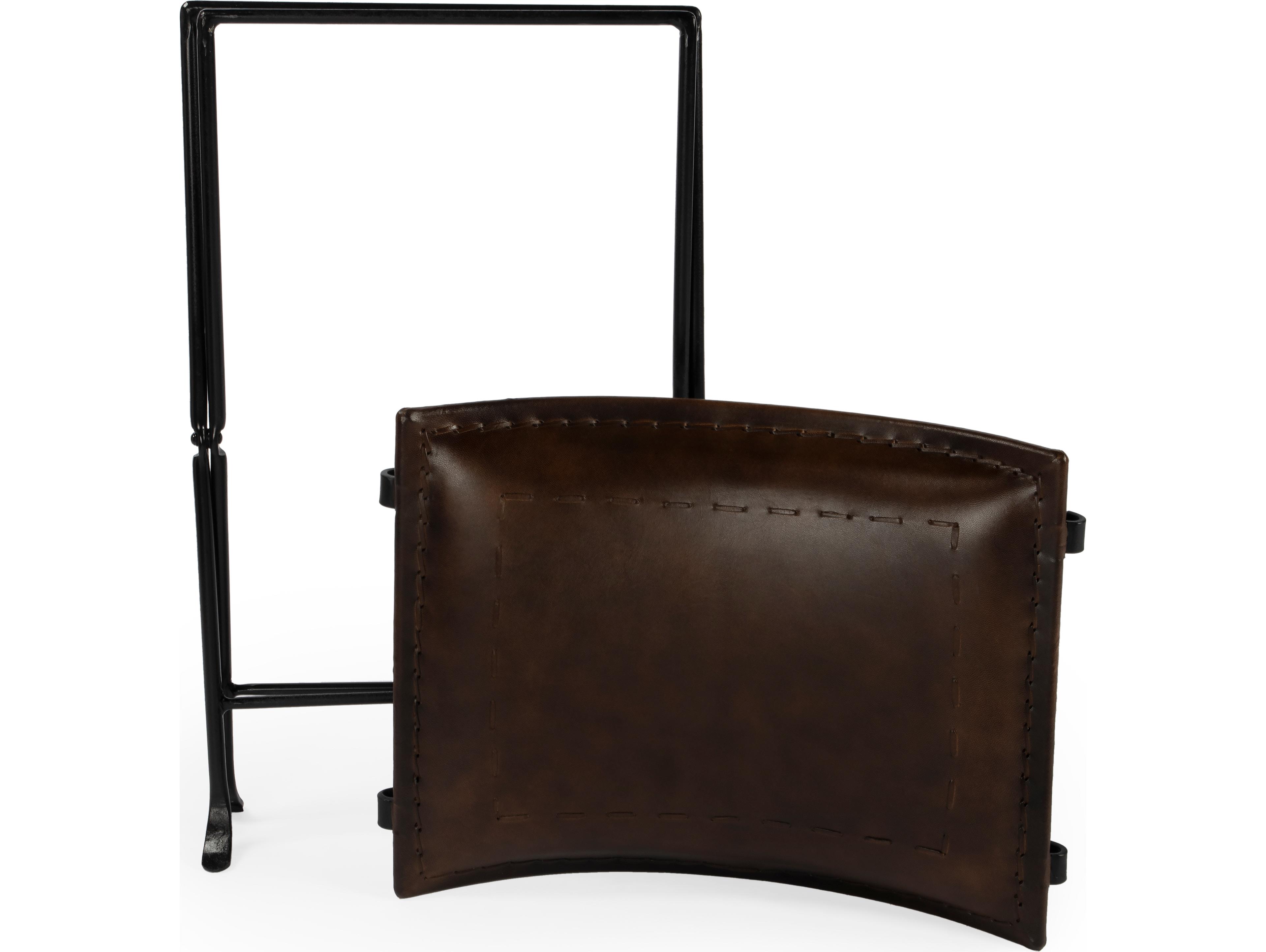 Butler Melton Chocolate Brown Leather Accent Stool