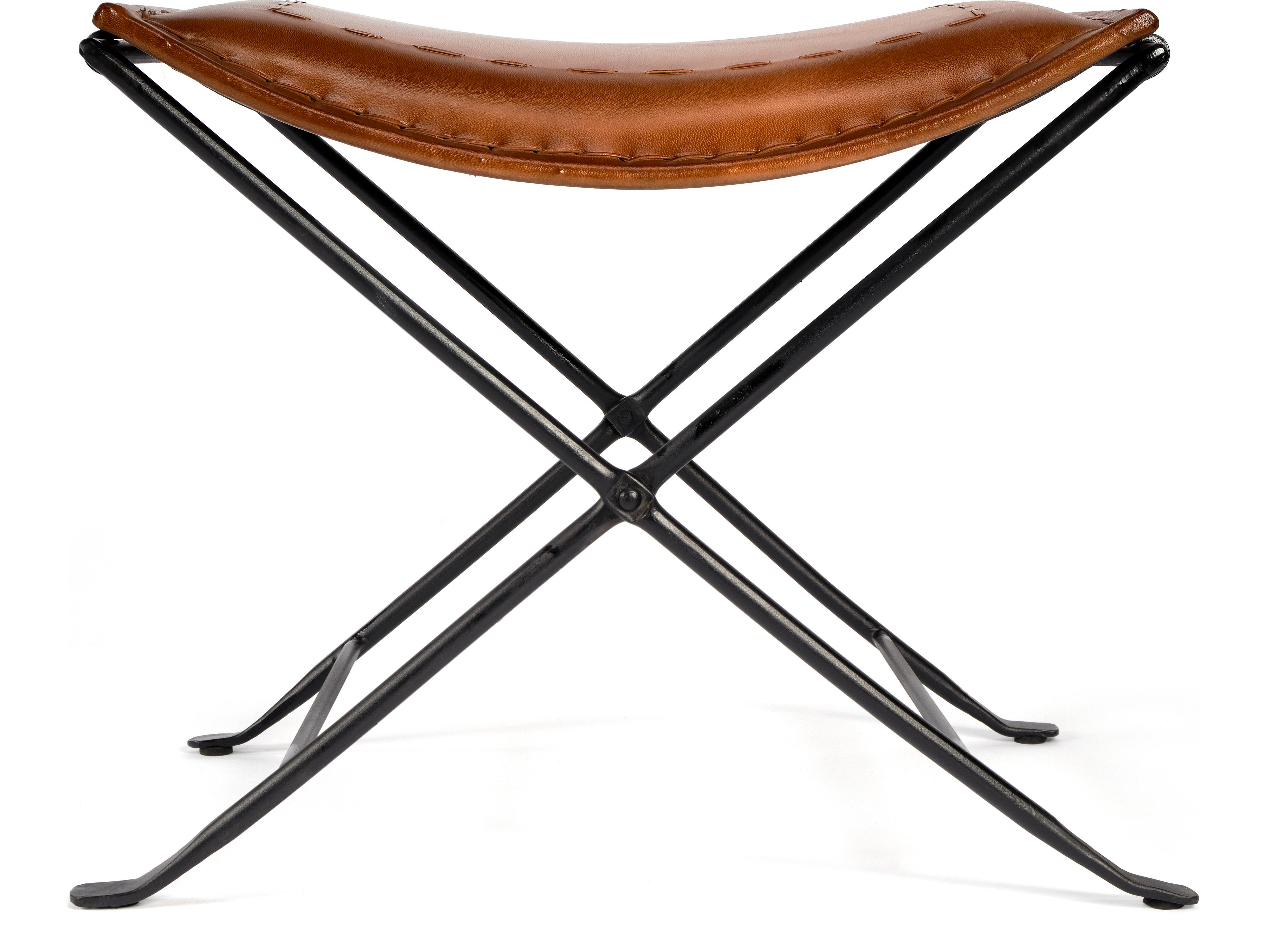 Butler Melton Brown Leather Accent Stool