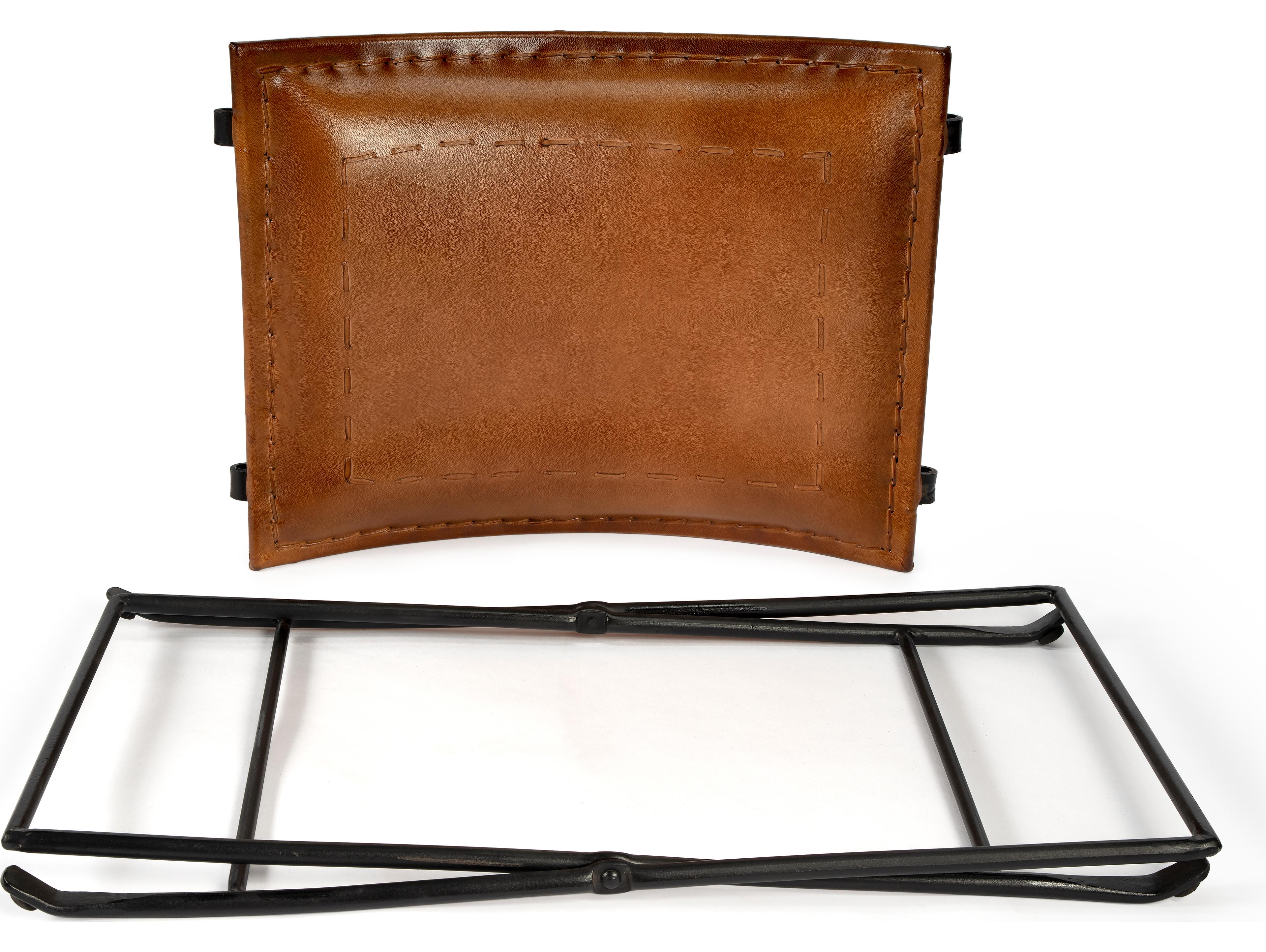 Butler Melton Brown Leather Accent Stool