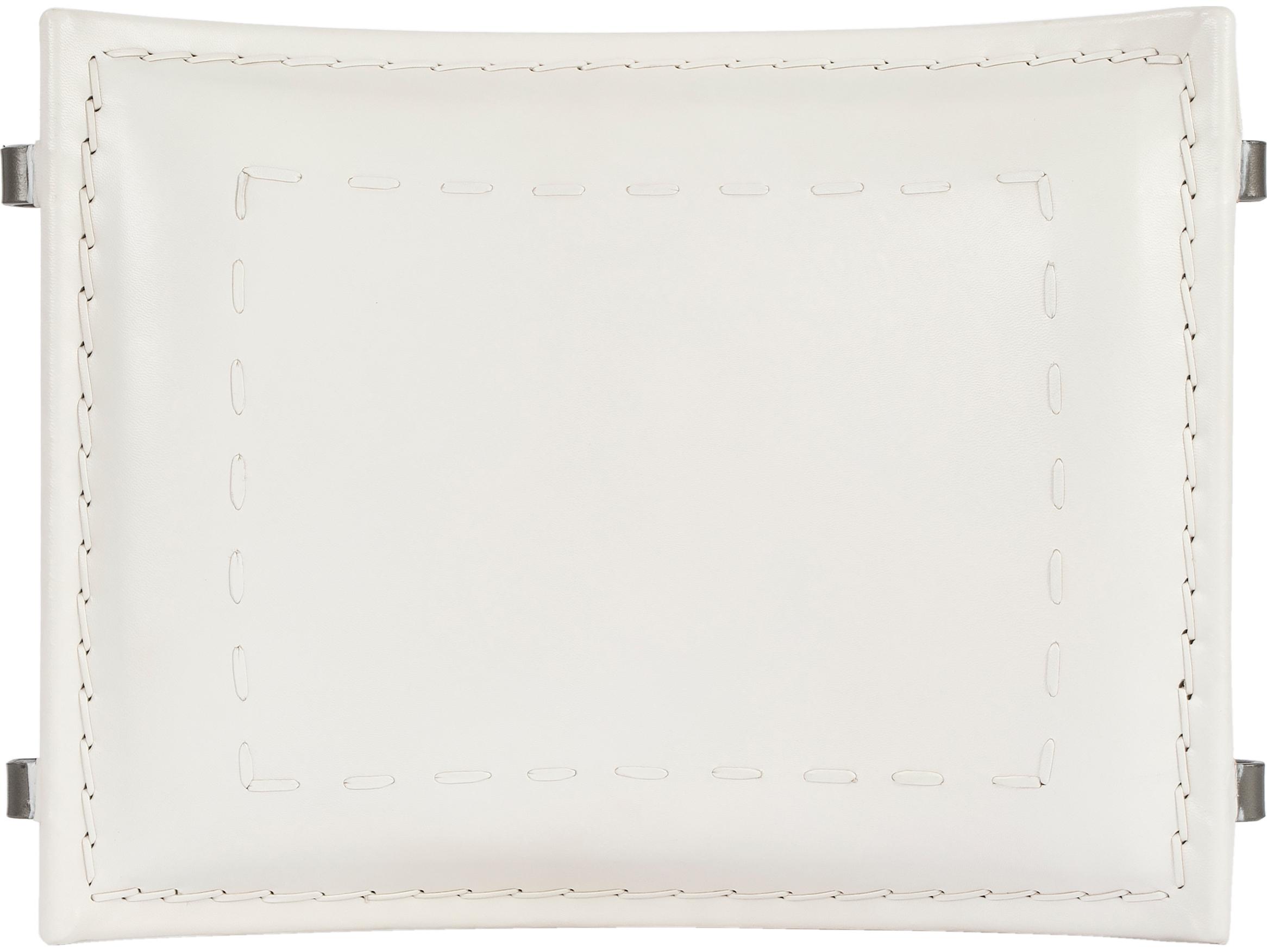 Butler Melton White Leather Accent Stool