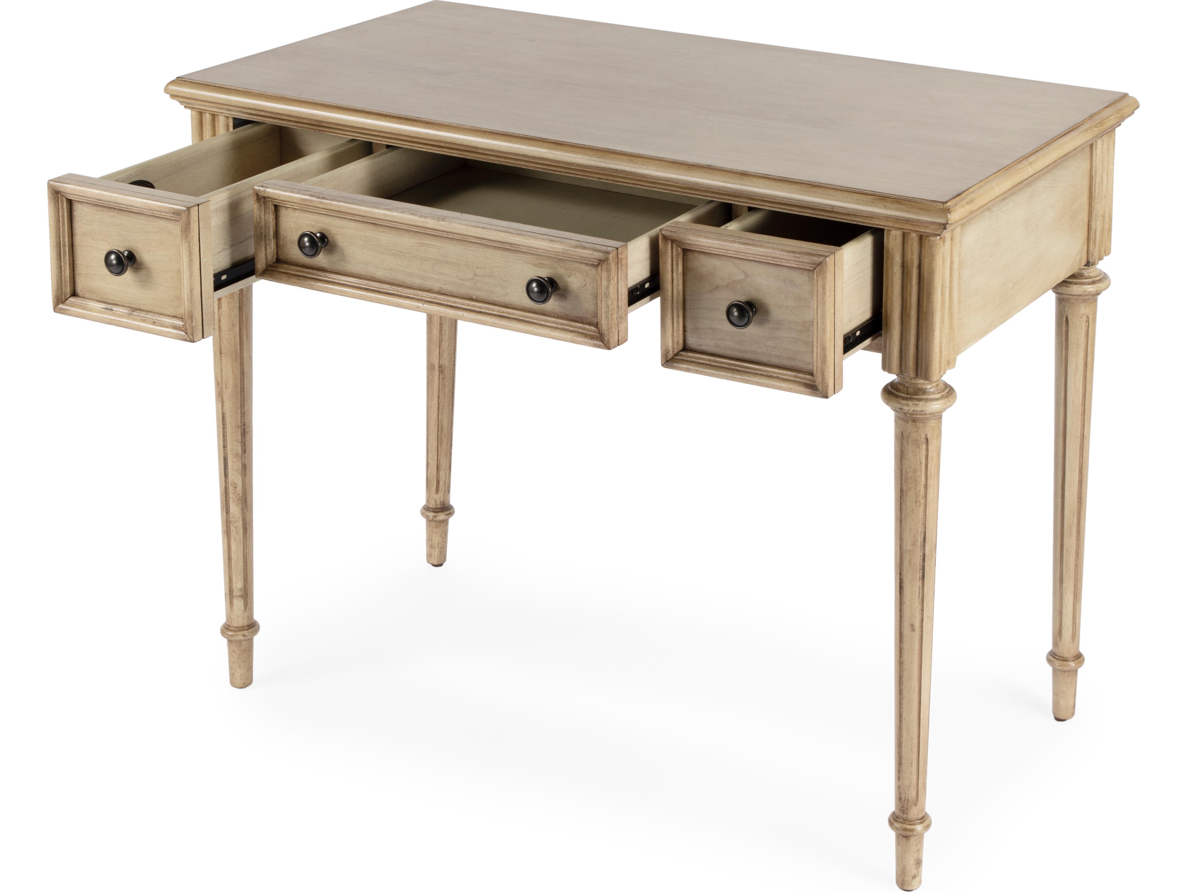 Butler Edmund Antique Beige Rubberwood Writing Desk