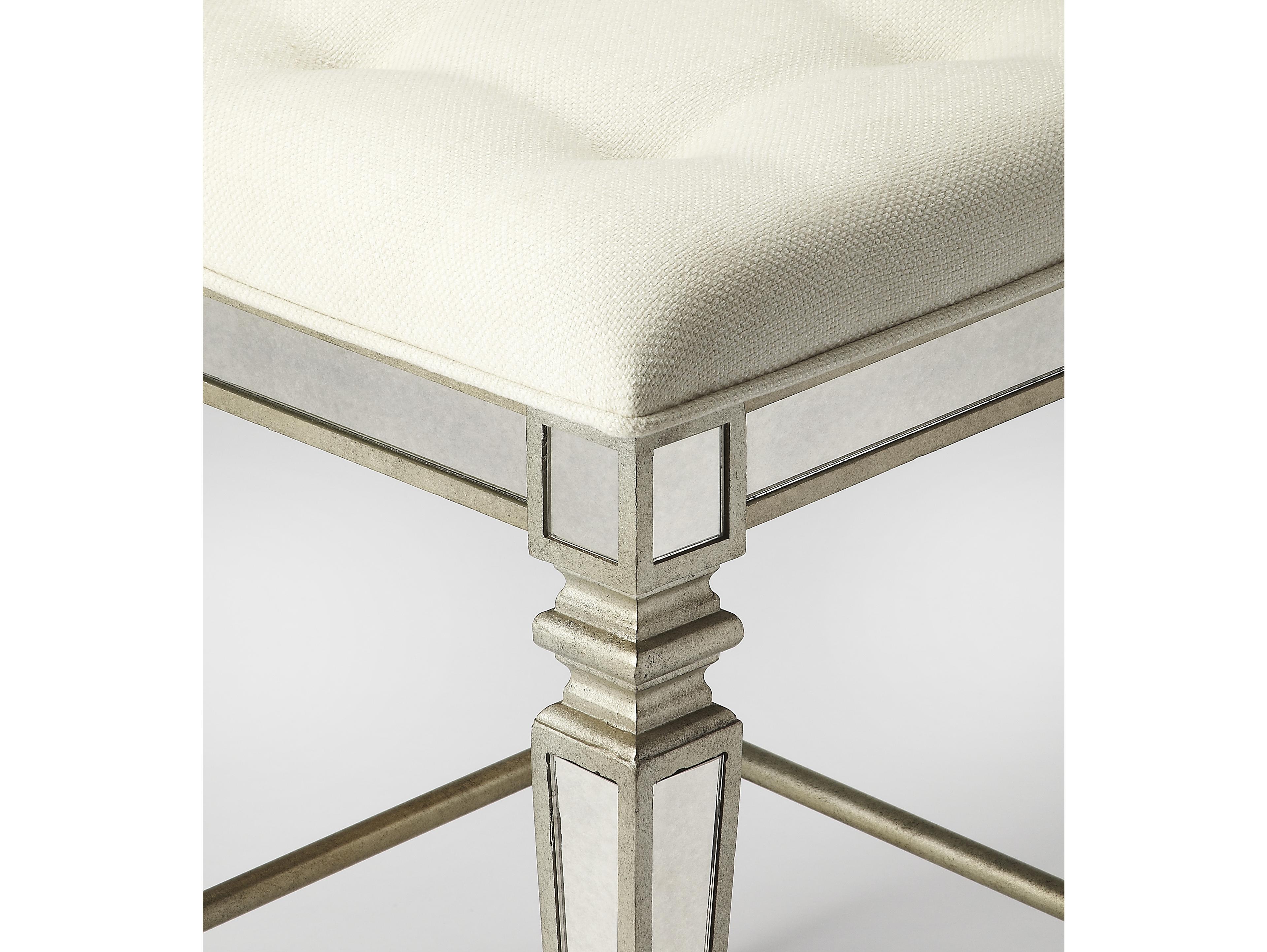 Butler Celeste Mirror Upholstered Poplar Wood Counter Stool